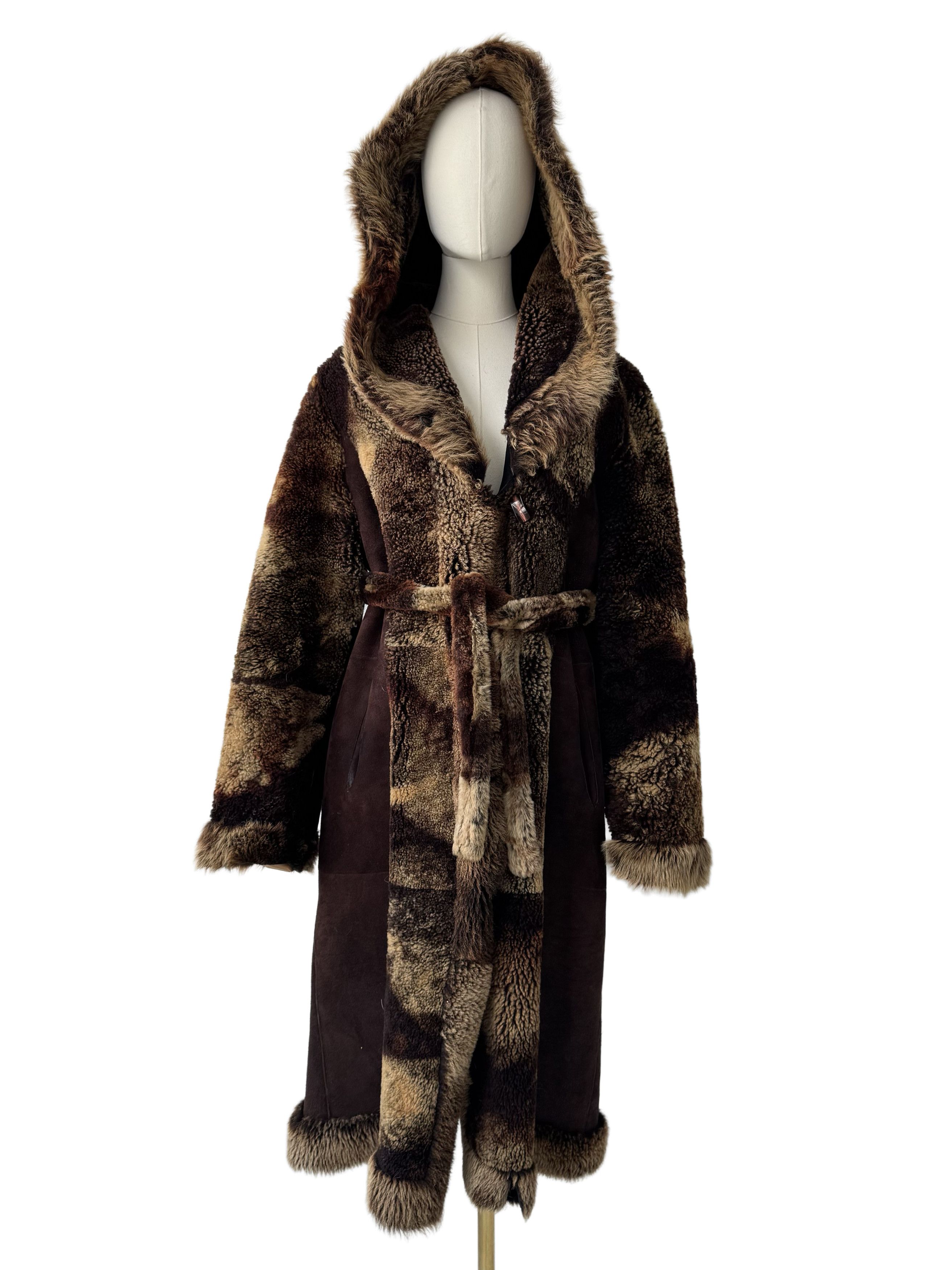 Vintage Vintage Real Sheepskin Hooded Coat Size L / US 10 / IT 46 - 3 Thumbnail