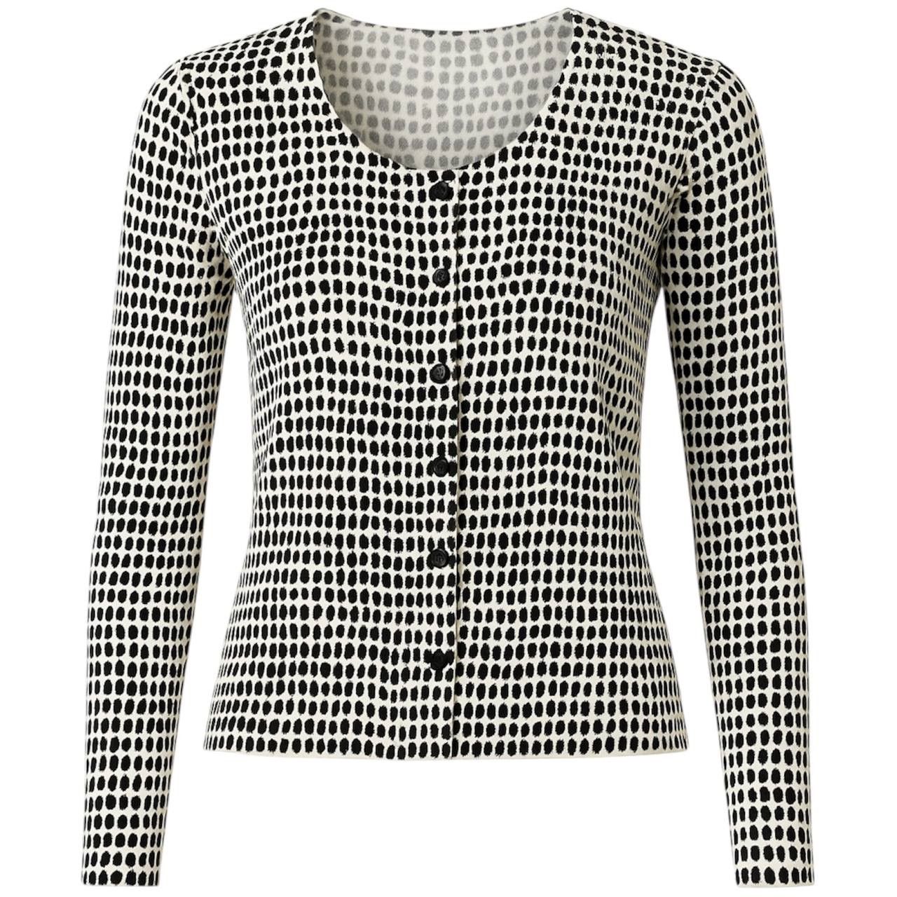 Gudrun Sjoden GUDRUN SJODEN BLACK/WHITE DOTTER LIGHTWEIGHT CARDIGAN XS Size XS / US 0-2 / IT 36-38 - 1 Thumbnail
