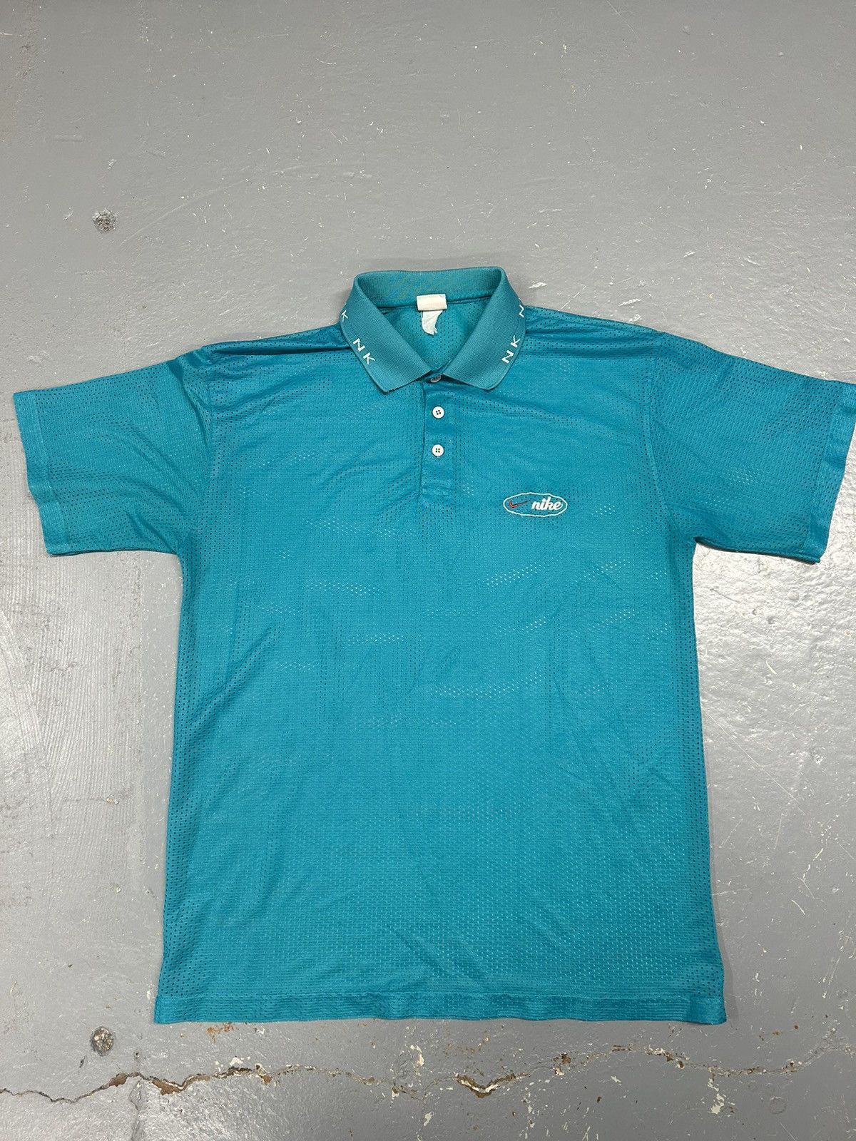 Nike × Vintage Crazy Vintage 90s Essential Blue Nike Mesh Tee Shirt Travis Size US L / EU 52-54 / 3 - 1 Thumbnail