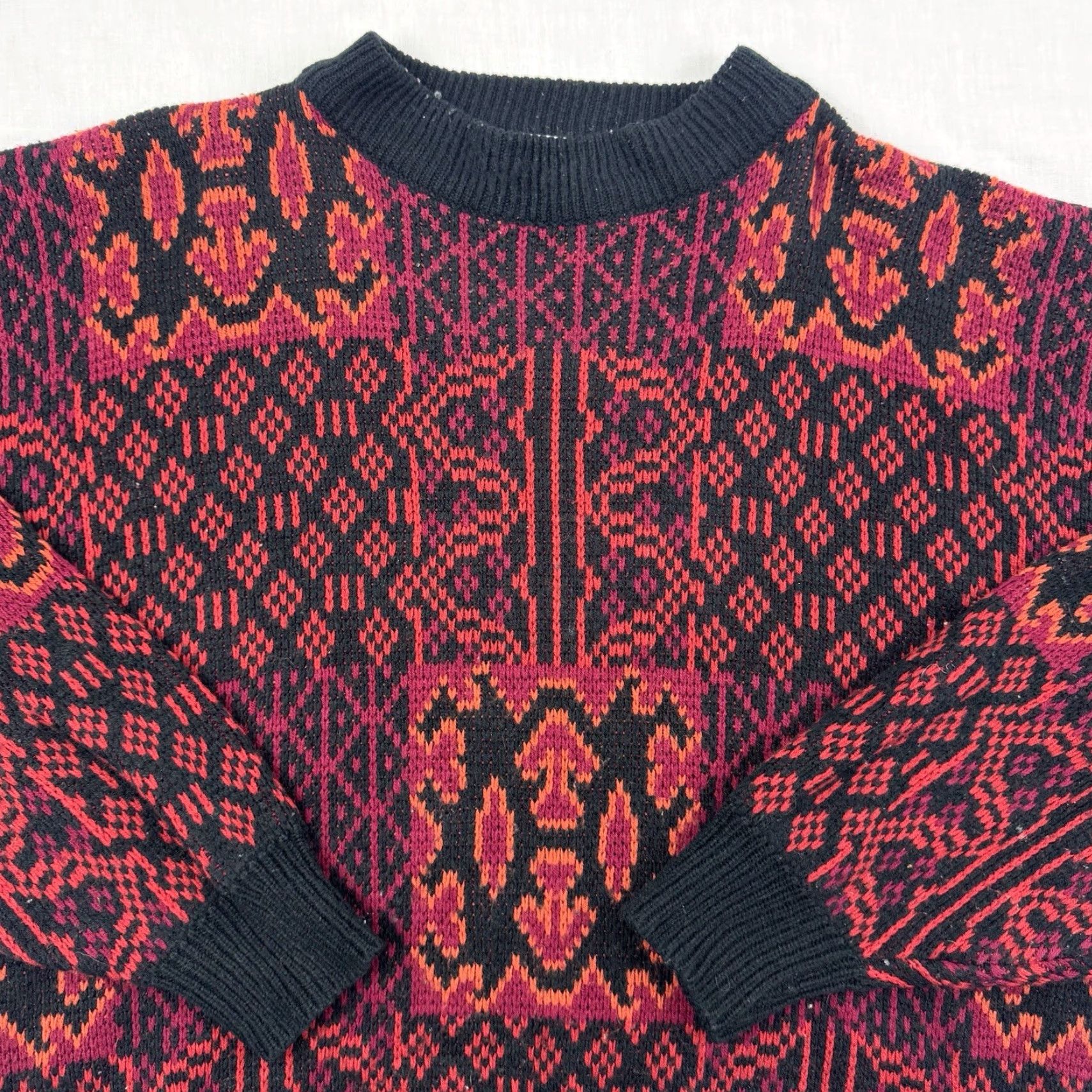McGregor VINTAGE McGregor Sweater Mens Adult Large Pullover Knit Geometric Red 80s 90s Crew Neck Long Sleeve Size US L / EU 52-54 / 3 - 2 Thumbnail