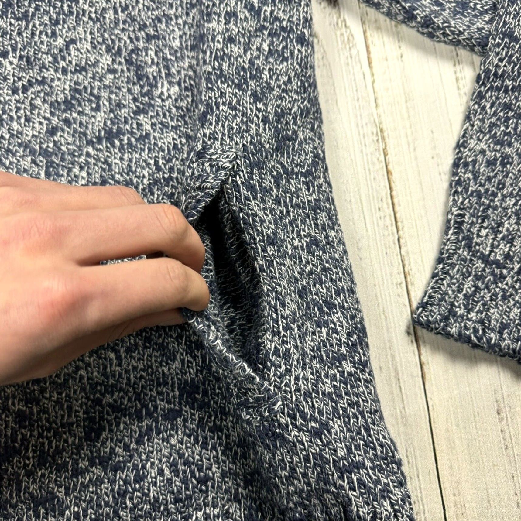 Vintage VINTAGE L.L. Bean Women's Cardigan Sweater Long Sleeve Full Zipper Pockets Blue Wool Cotton Fall Winter Size L / US 10 / IT 46 - 4 Thumbnail