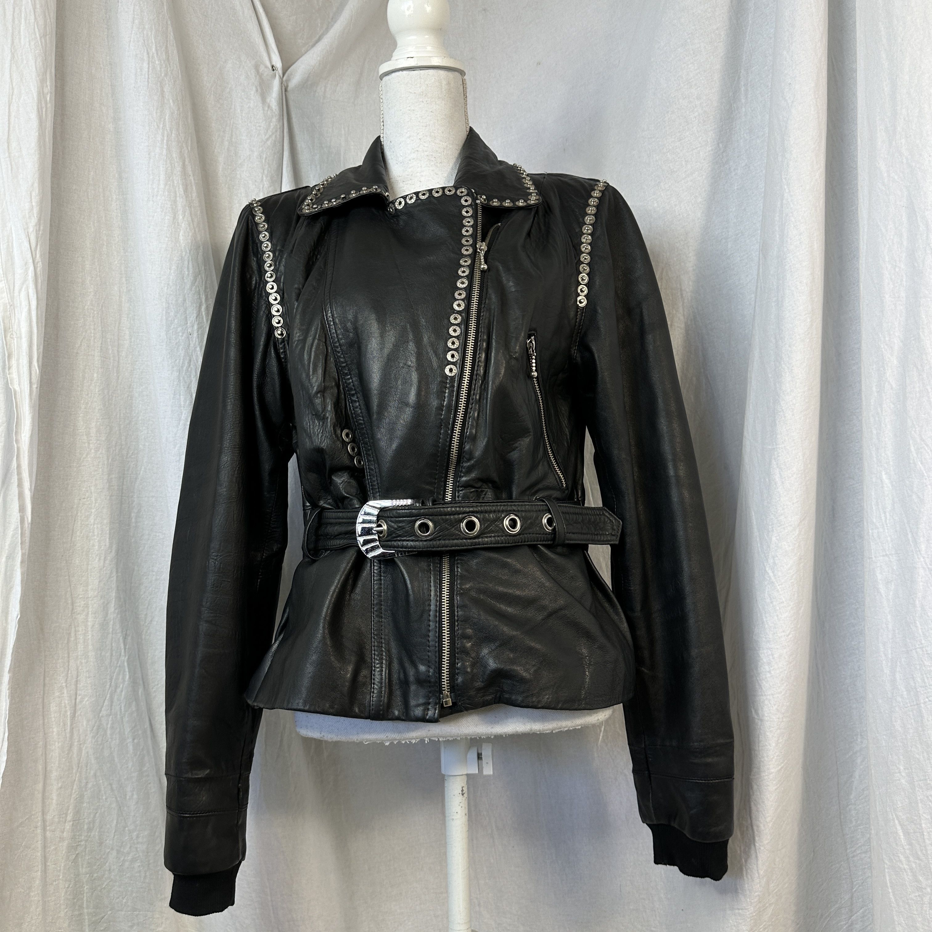 Vintage Vintage Moto Grunge Y2K Biker Studded Leather Jacket Size S / US 4 / IT 40 - 8 Thumbnail