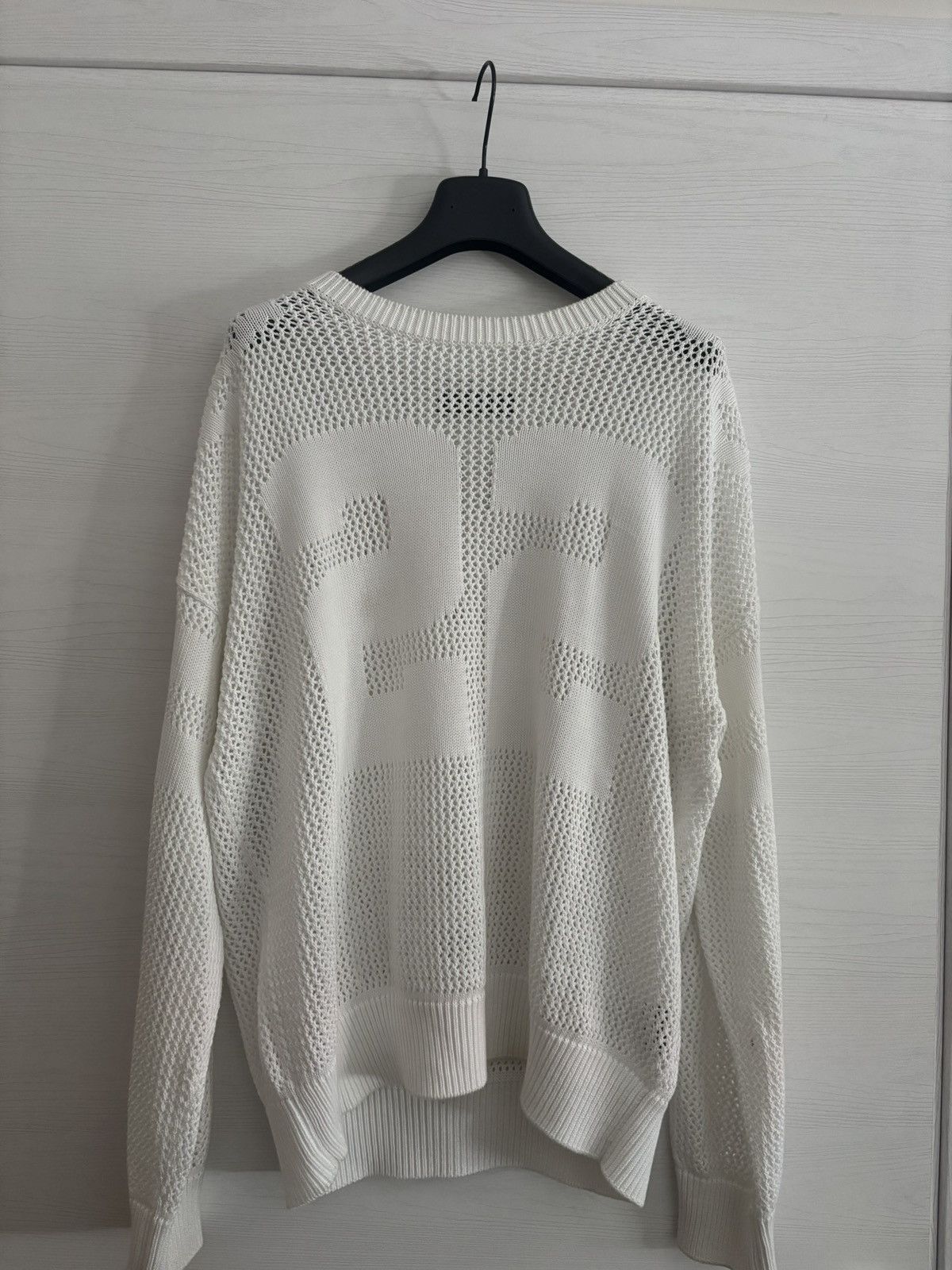 Amiri Tiger Knit Mesh Sweater - White - Size M