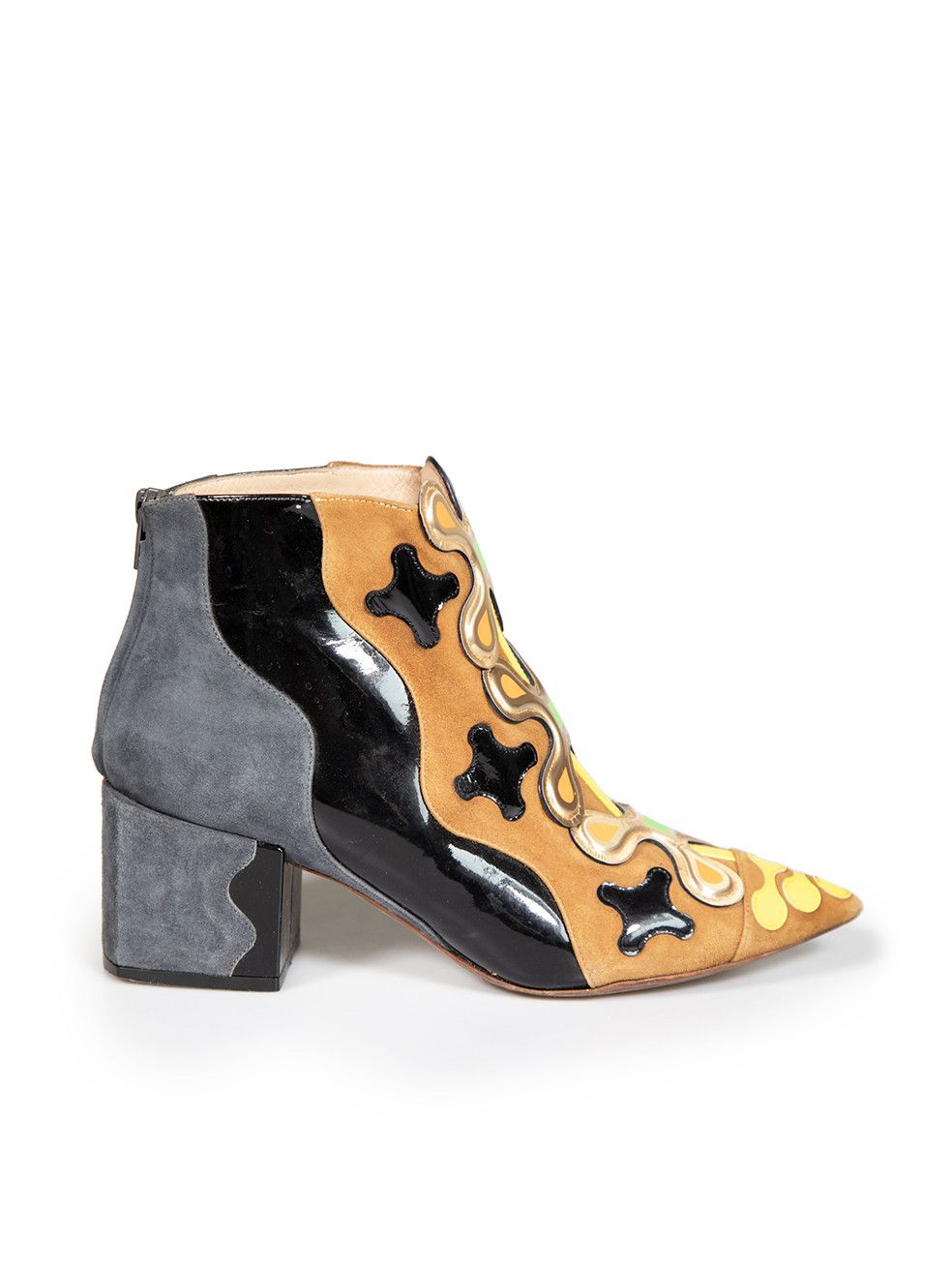 image of Nicholas Kirkwood Leather Panelled Ankle Boots, Women's (Size 9)