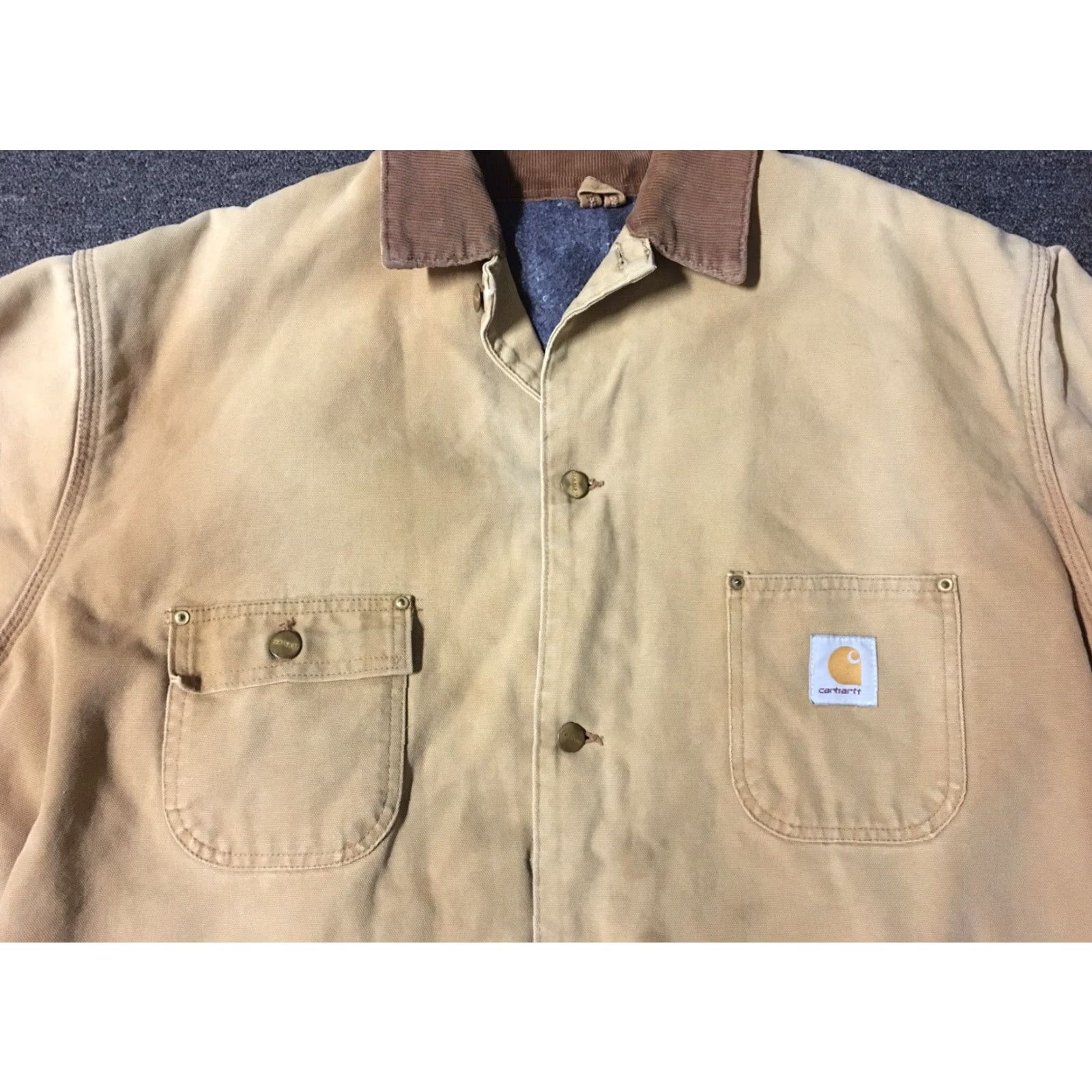 Carhartt VINTAGE Carhartt Jacket Chore Barn Distressed Faded Blanket Lined 2XL Beige/ tan Men 90s 80s Grunge Harley Motorcycle Ridge Canvas Size US XXL / EU 58 / 5 - 5 Thumbnail