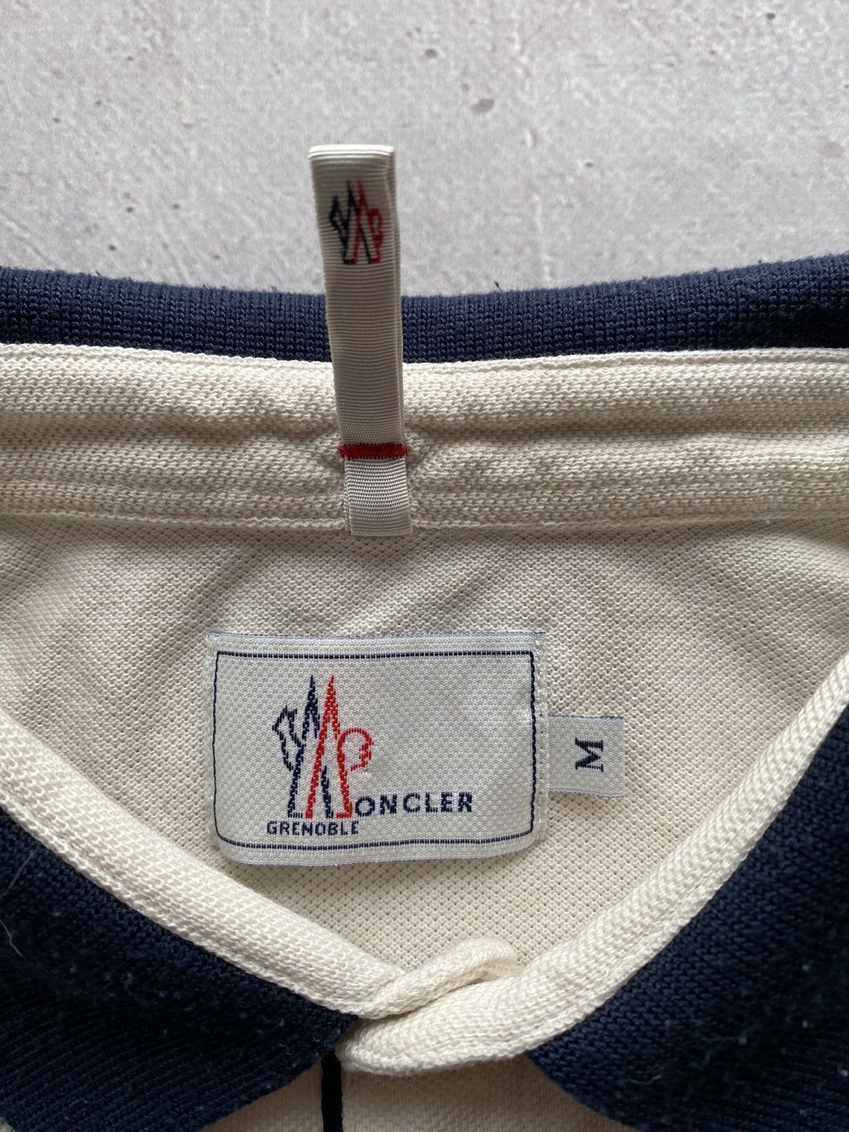 Designer Moncler Grenoble Maglia Polo Navy Beige Short Sleeve Polo Size US M / EU 48-50 / 2 - 4 Thumbnail