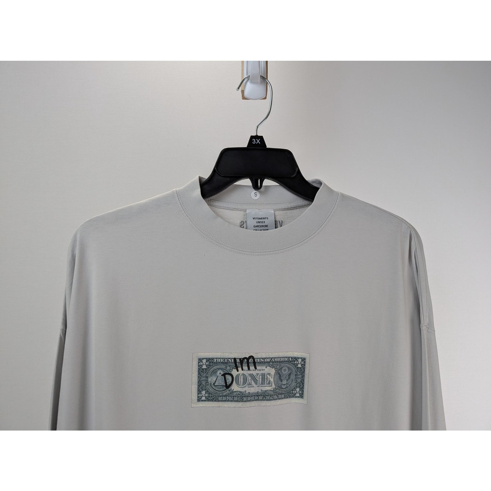 o1rshd1 Dollar Bill LS T-Shirt in Gray