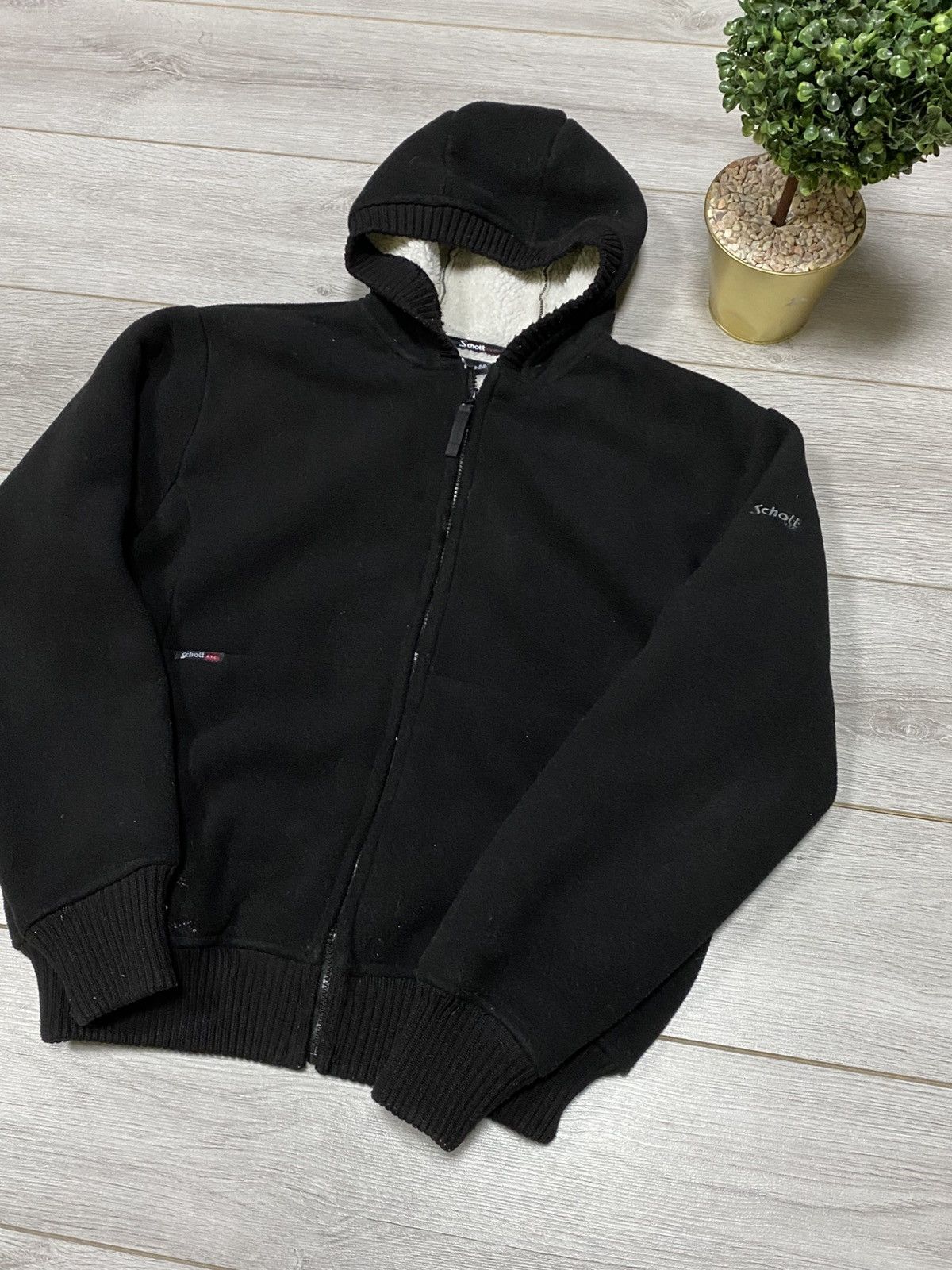 Schott Schott fleece zip big logo vintage hoodie jacket Size US L / EU 52-54 / 3 - 4 Thumbnail