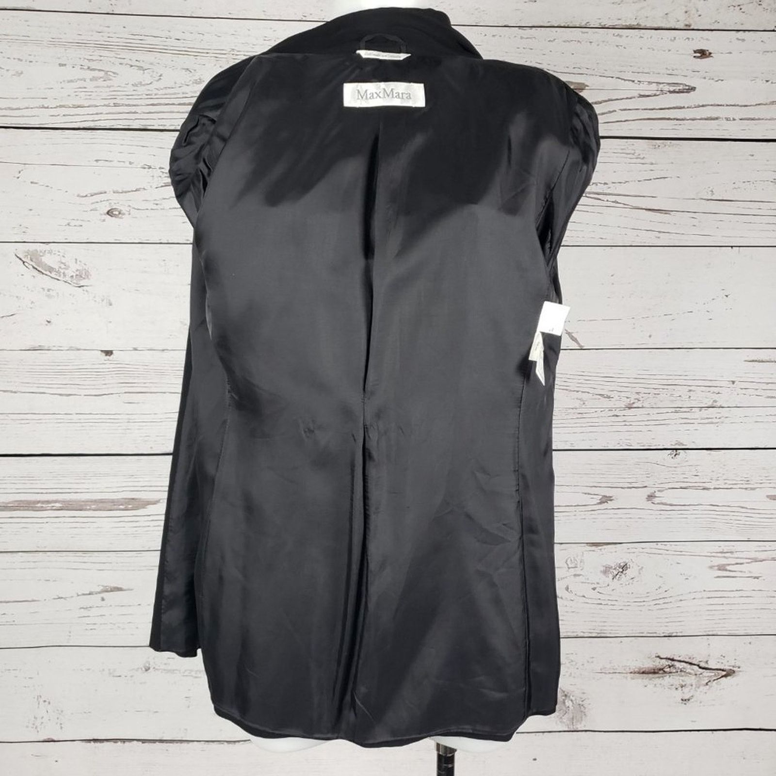 Other MaxMara 2-Button Solid Black Black Blazer Jacket Size 8 Size M / US 6-8 / IT 42-44 - 11 Thumbnail