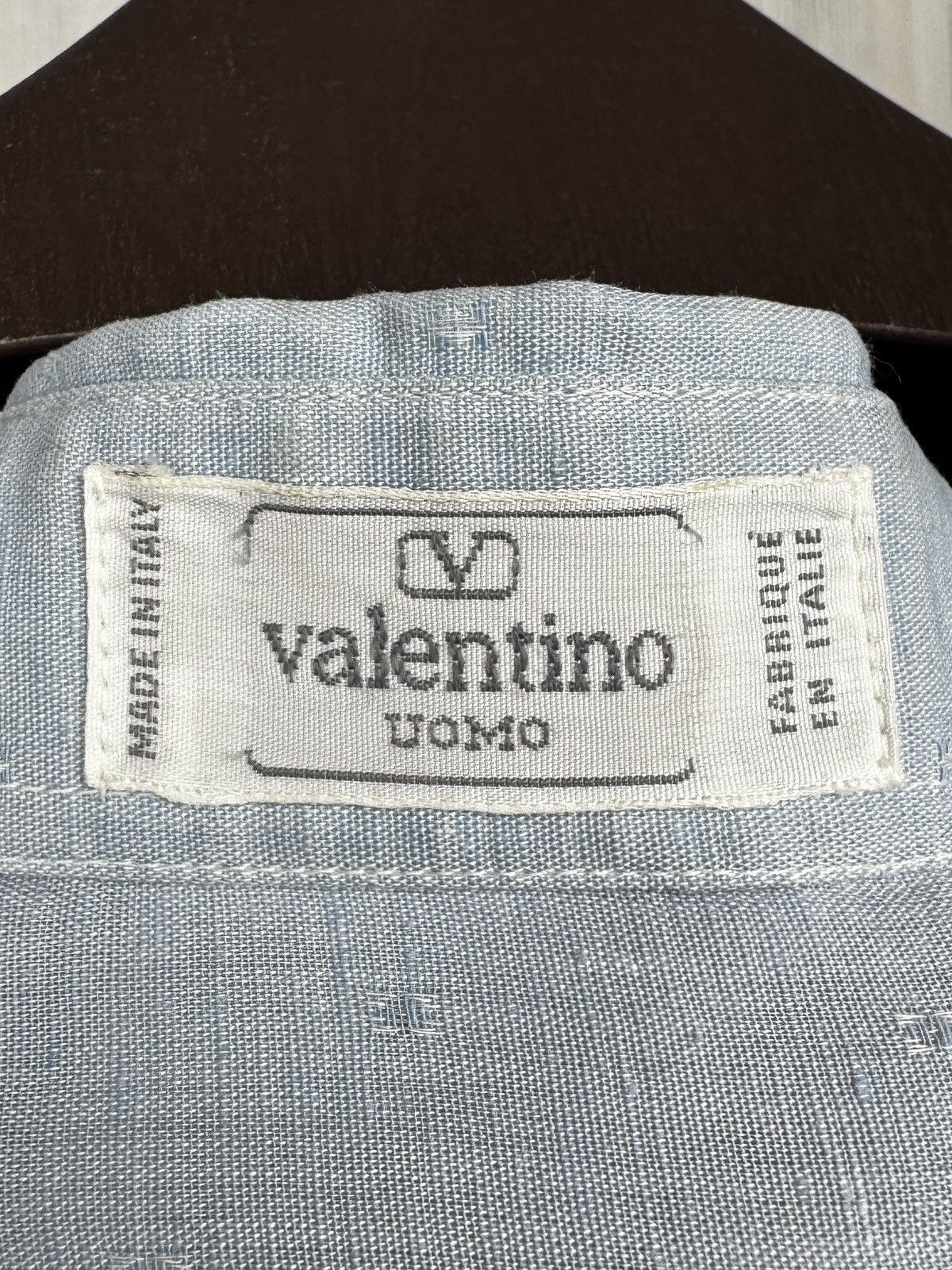 Valentino Valentino UOMO vintage cotton blue patterned button up shirt Size US L / EU 52-54 / 3 - 9 Thumbnail
