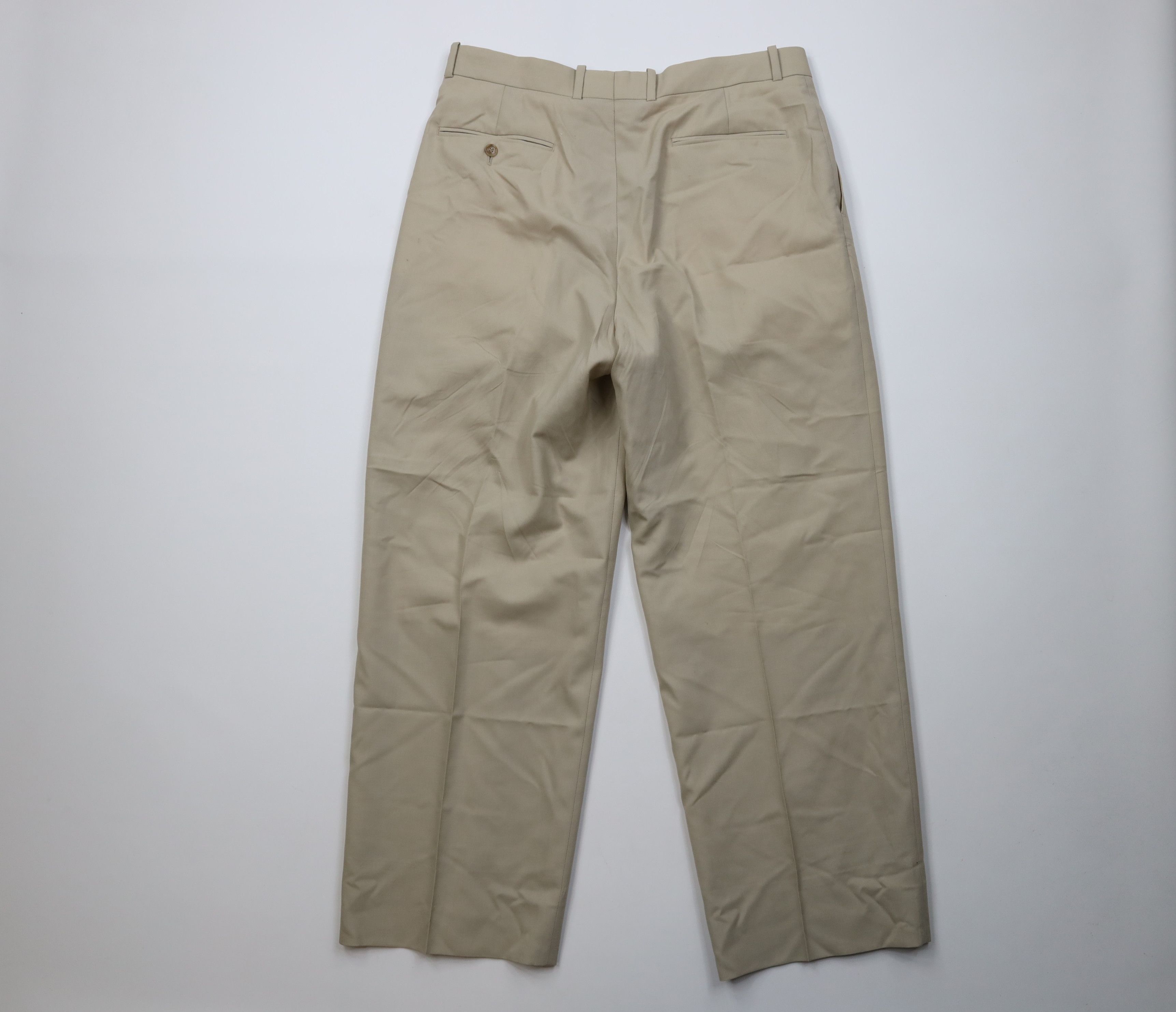 Pierre Balmain Vintage 90s Pierre Balmain Wool Knit Wide Leg Chino Pants Size US 35 - 10 Thumbnail