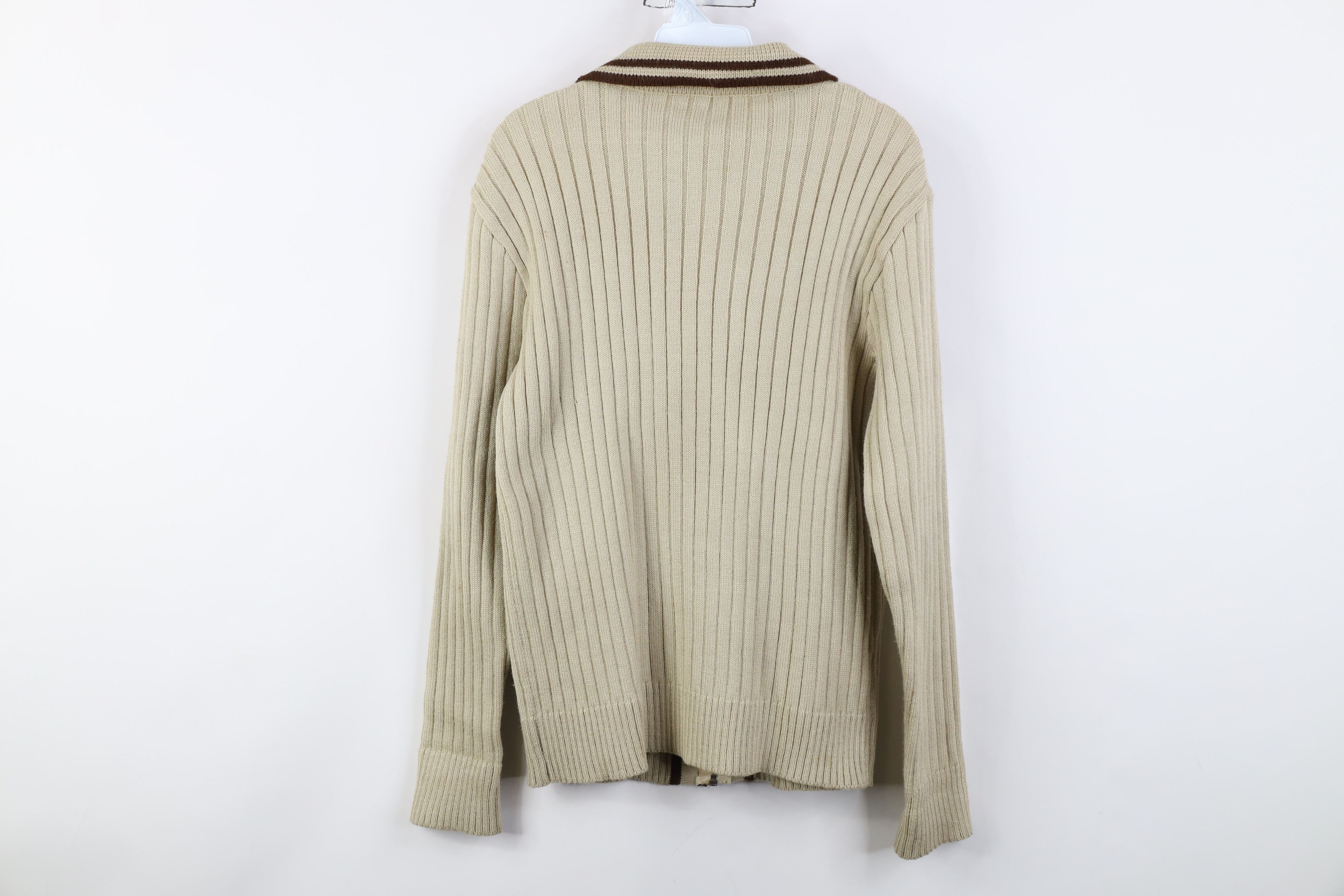 Vintage Vintage 60s 70s Streetwear Knit Collared Cardigan Sweater Size M / US 6-8 / IT 42-44 - 14 Thumbnail