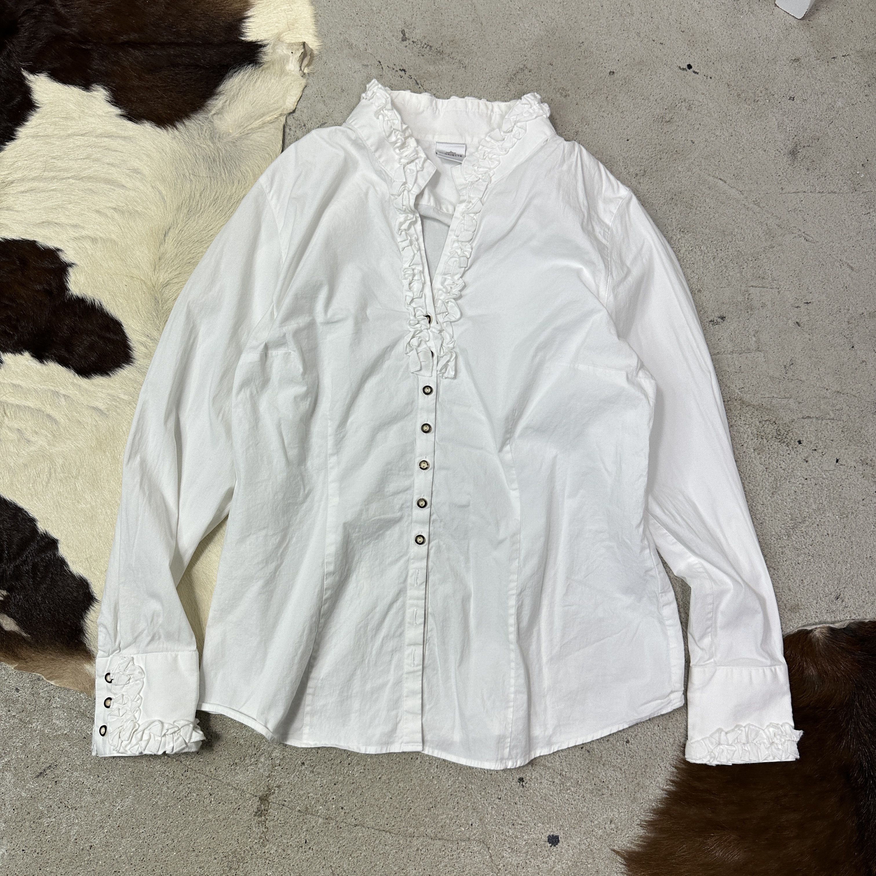 Vintage Vintage Avant Garde Ruffed Elegant Shirt Y2K Size S / US 4 / IT 40 - 2 Thumbnail