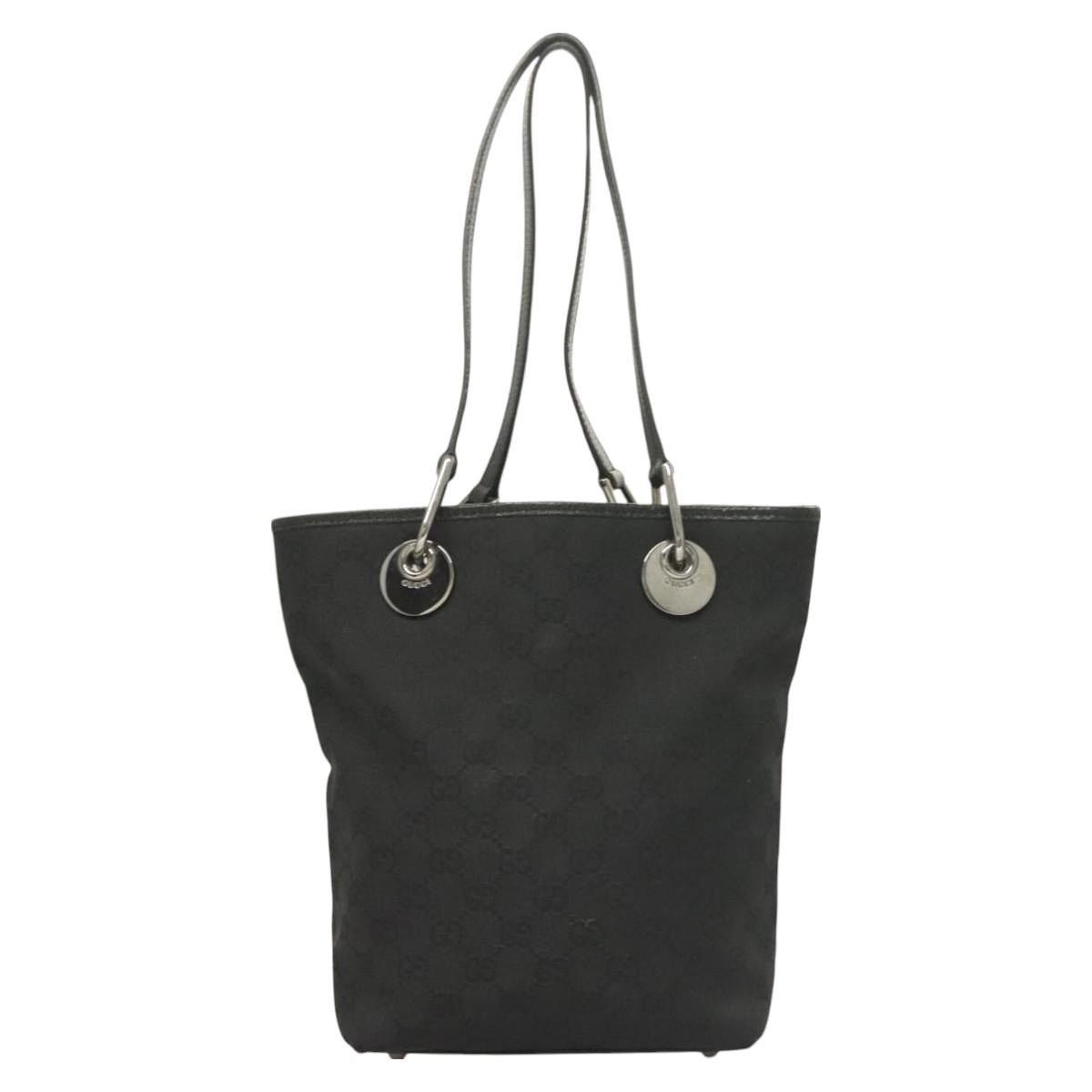 Gucci GUCCI GG Canvas Tote Bag Black Size ONE SIZE - 2 Thumbnail