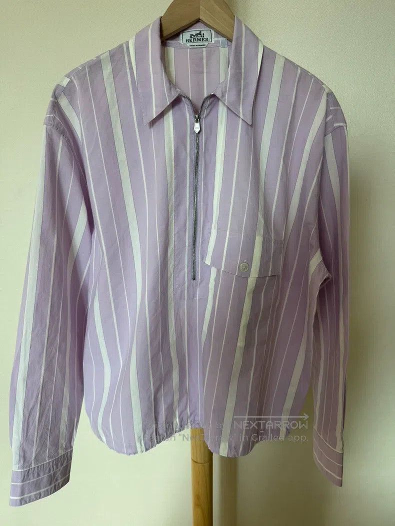 Hermes Hermes Linen jacket shirt, 12% linen + 88% cotton. Hem wit Size US XXS / EU 40 - 1 Thumbnail