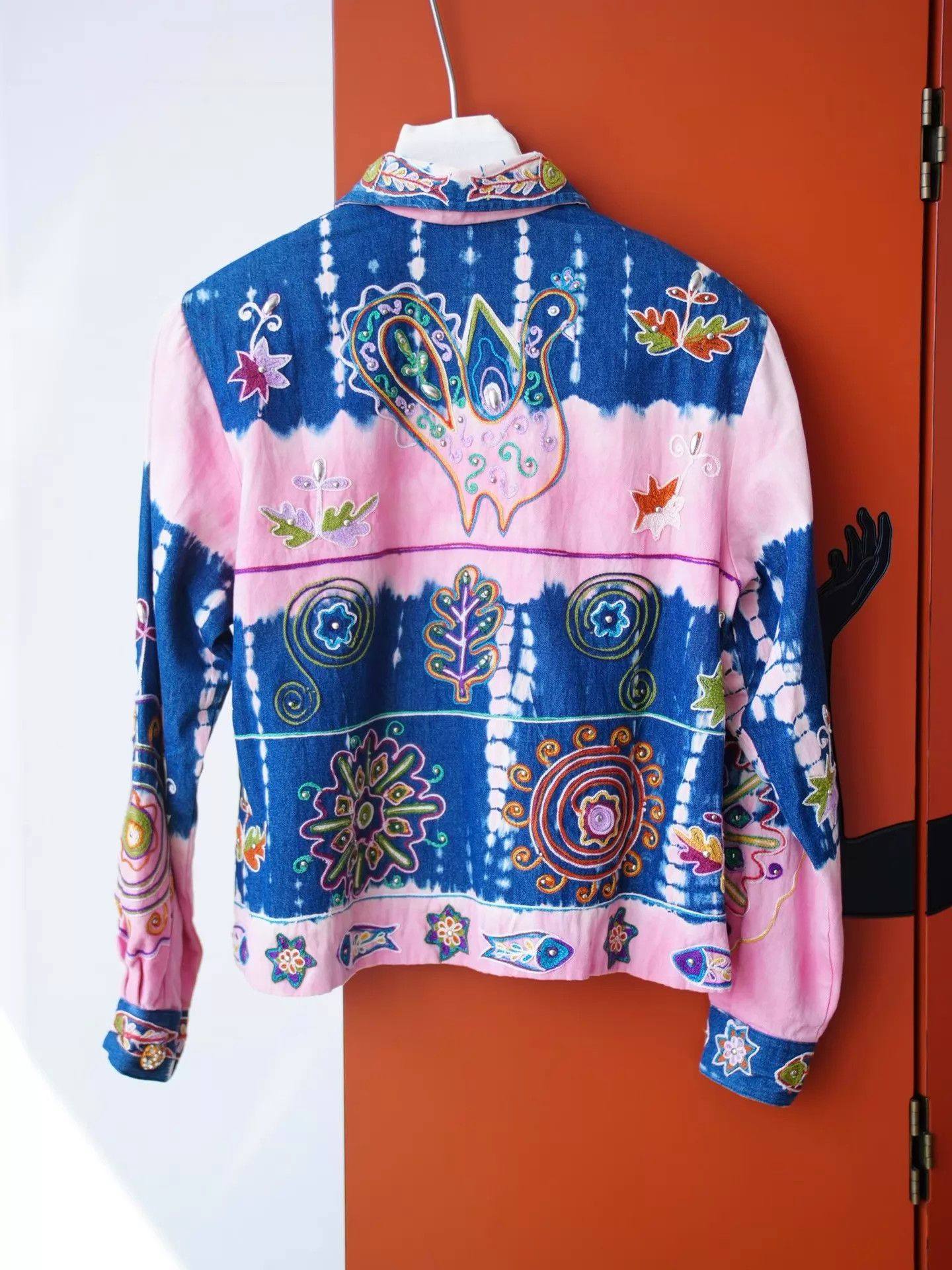 Haute Hippie Hippie Colorful Abstract Embroidery Denim Jacket Women's Size S / US 4 / IT 40 - 7 Thumbnail