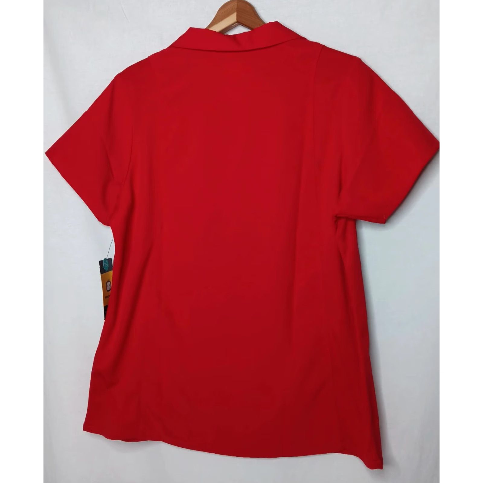 Vintage WonderWink Womens Medium Scrub Stop Red Short Sleeve Collared Shirt Medical New Size M / US 6-8 / IT 42-44 - 2 Thumbnail