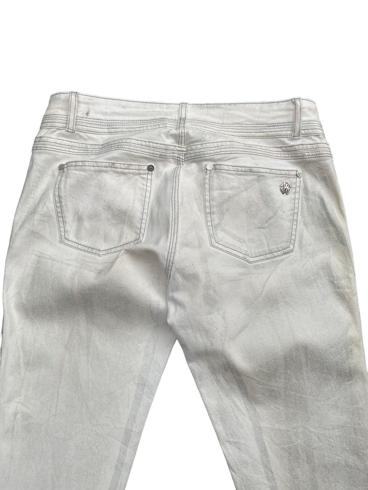 Roberto Cavalli Roberto Cavalli White/Grey Abstract Denim Size 32" / US 10 / IT 46 - 23 Thumbnail
