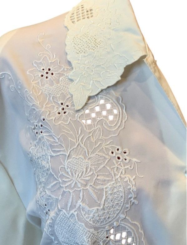 Other Vintage White Embroidered Blouse Hing Lee Lace Top Size 25 Size XL / US 12-14 / IT 48-50 - 3 Thumbnail