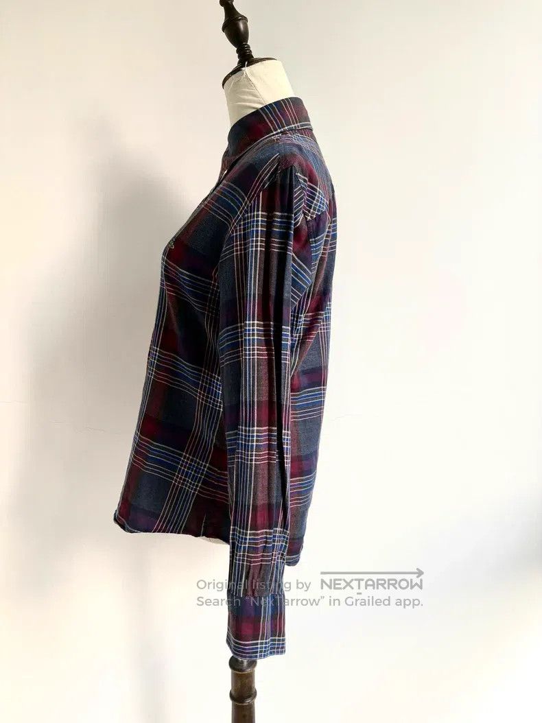 Vivienne Westwood Vivienne Westwood Gray-Blue Plaid Asymmetrical Collar Shir Size M / US 6-8 / IT 42-44 - 4 Thumbnail