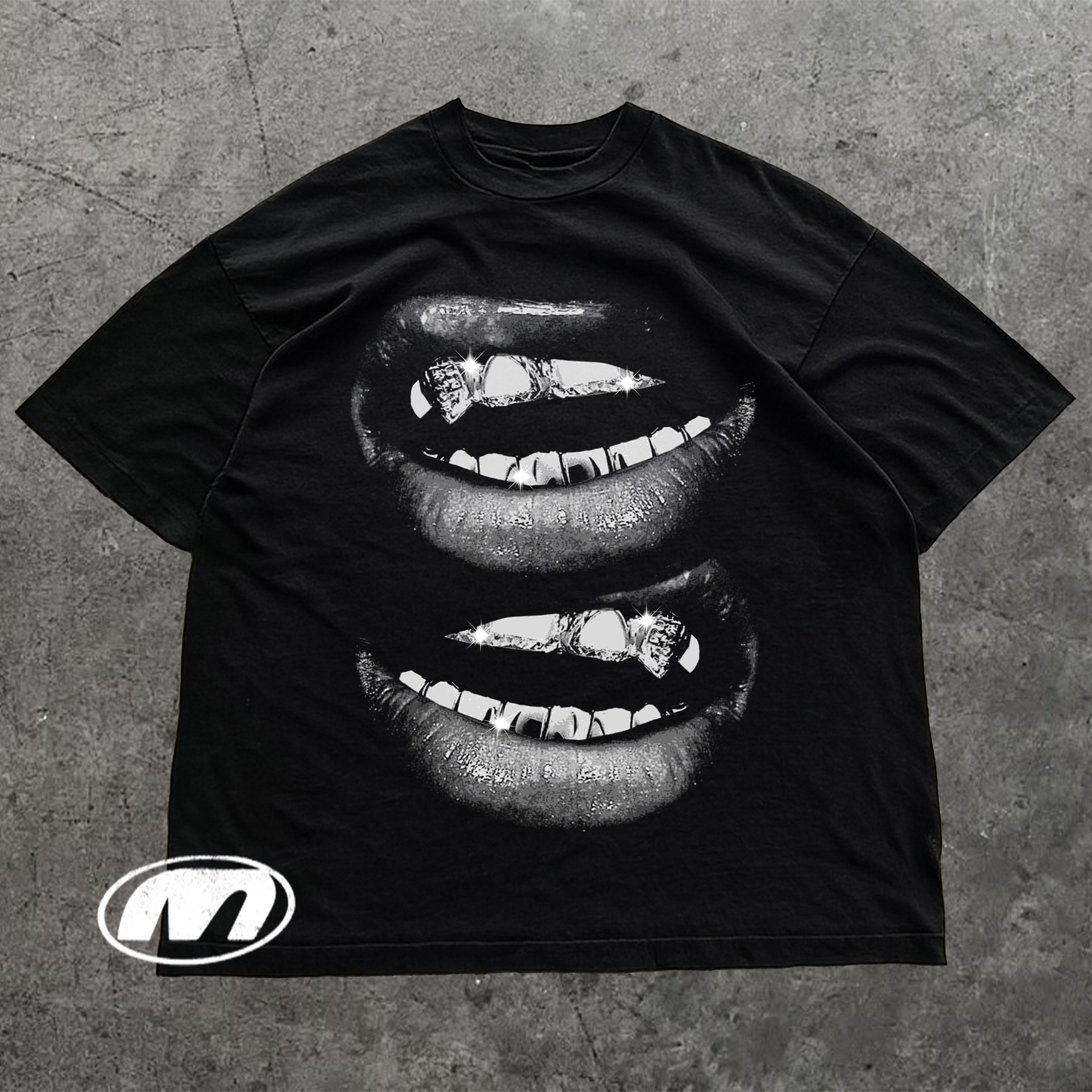 Other Lips & Grillz Graphic Tee – Y2K Vintage Streetwear Size US XL / EU 56 / 4 - 1 Thumbnail