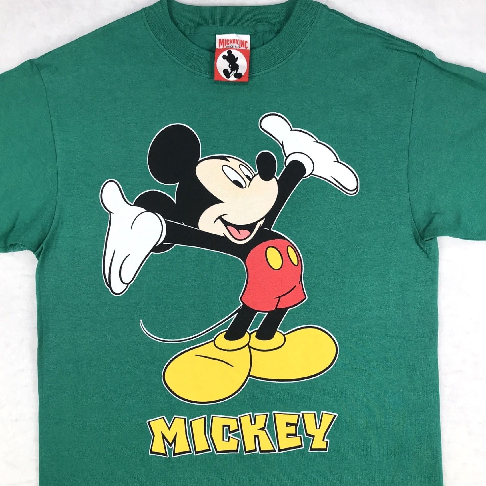 Disney NOS vintage 90s MICKEY MOUSE Walt Disney World T-Shirt SMALL/MEDIUM Green Men Short Sleeve Cotton Regular Size US S / EU 44-46 / 1 - 7 Thumbnail