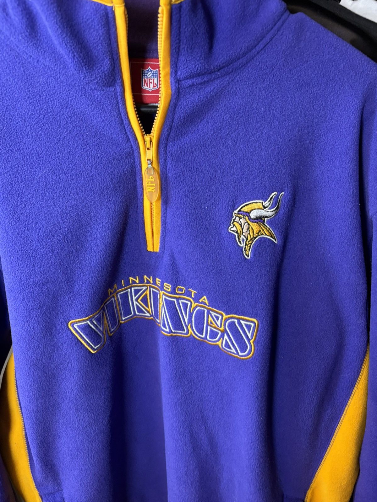 NFL × Vintage Y2K Minnesota Vikings purple and yellow fleece sweatshirt Size US XL / EU 56 / 4 - 2 Thumbnail