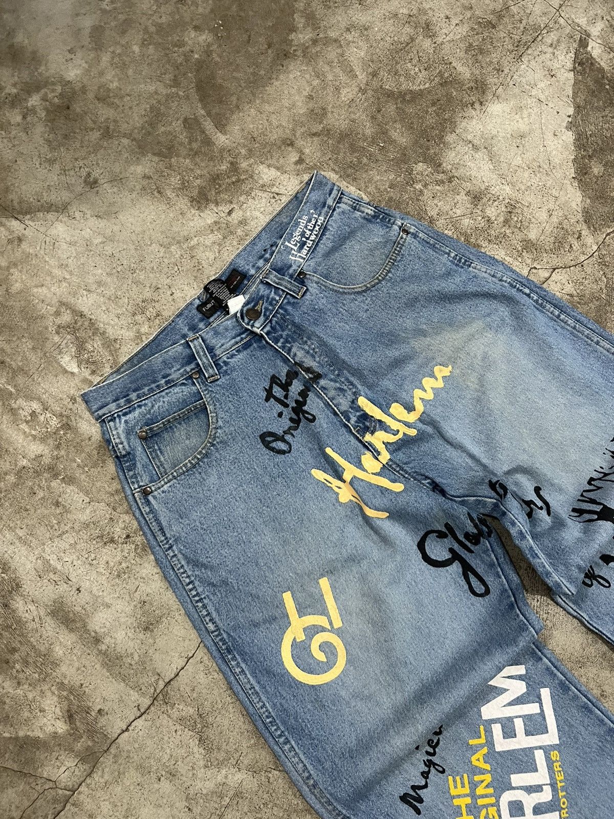 Fubu Y2K Hiphop Style Rare Fubu Harlem Globetrotters Denim Pants Size US 34 / EU 50 - 2 Thumbnail