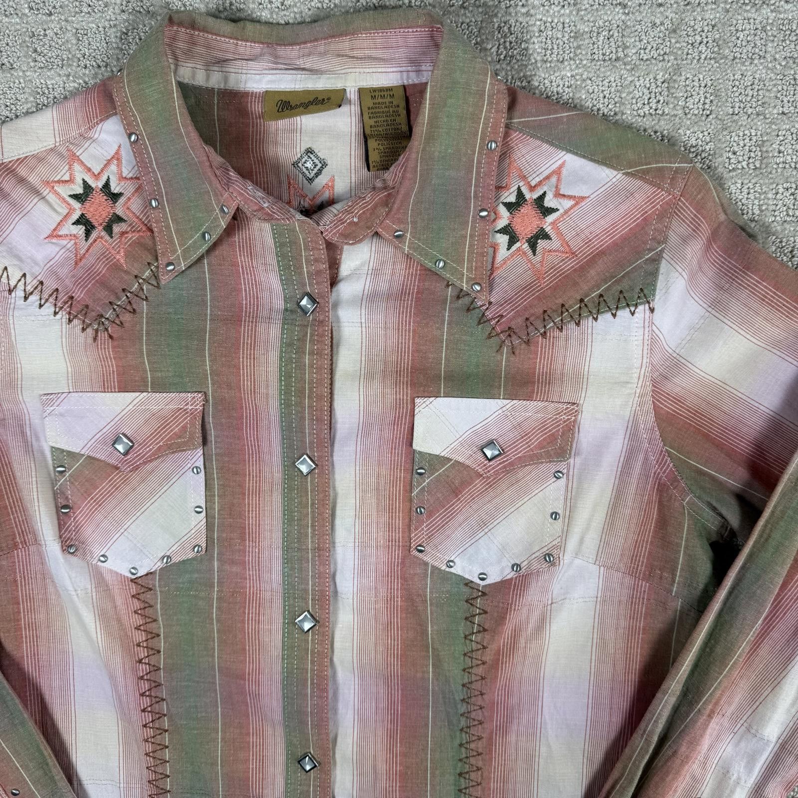 Wrangler Wrangler Western Pearl Snap Shirt Womens M Size M / US 6-8 / IT 42-44 - 2 Thumbnail