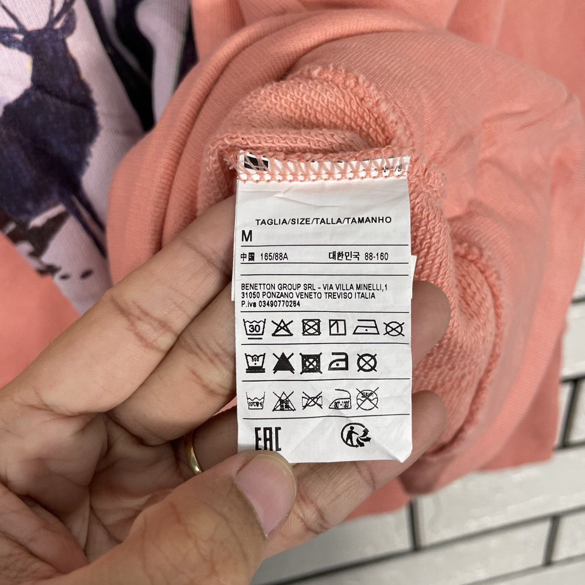 Japanese Brand Cortina Big Print Pink Crewneck Sweatshirt Size US M / EU 48-50 / 2 - 11 Thumbnail