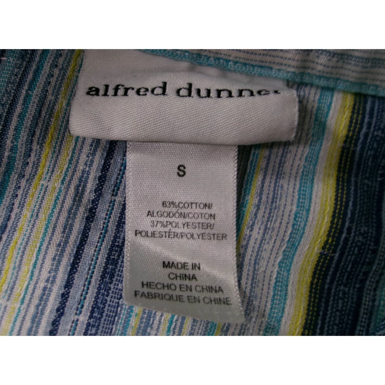 Vintage Alfred Dunner Button-Up Top Women S Striped White Beach Hawaiian Tropical Coastal Resort Casual Party/Cocktail Travel Wedding Size S / US 4 / IT 40 - 6 Thumbnail