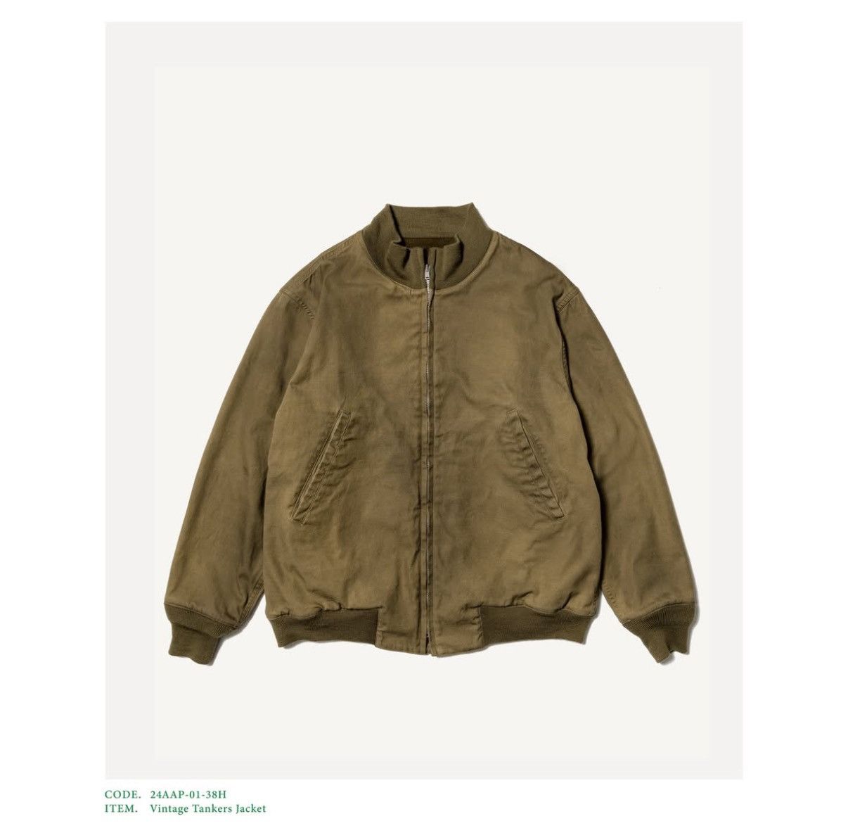 A.PRESSE “Vintage Tankers Jacket” COL: OLIVE SIZE: 2,3 “US