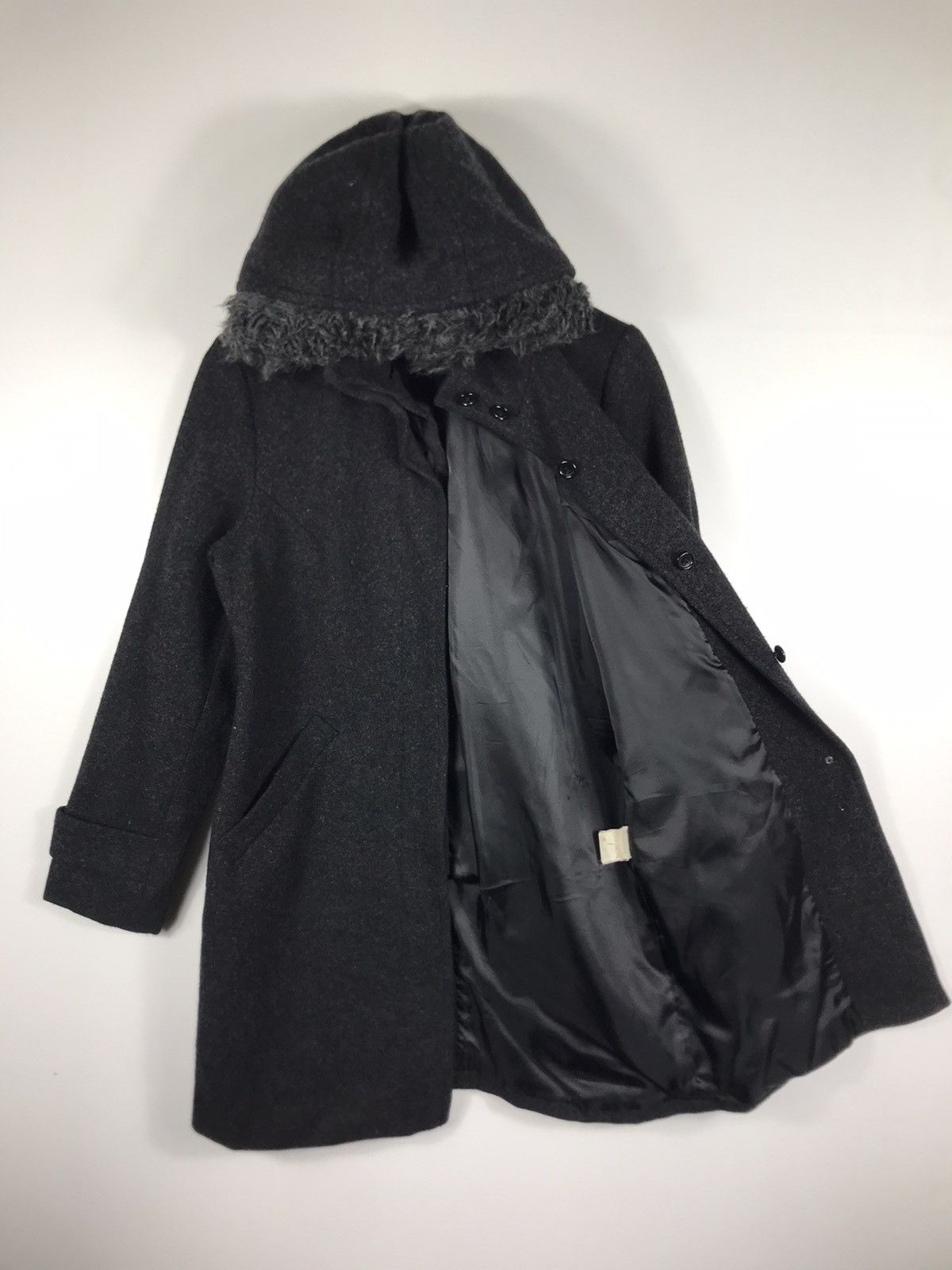 Designer × Japanese Brand × Vintage ⚡️Vintage A.O Wool Hooded Button Long Jacket Size XS / US 0-2 / IT 36-38 - 8 Thumbnail