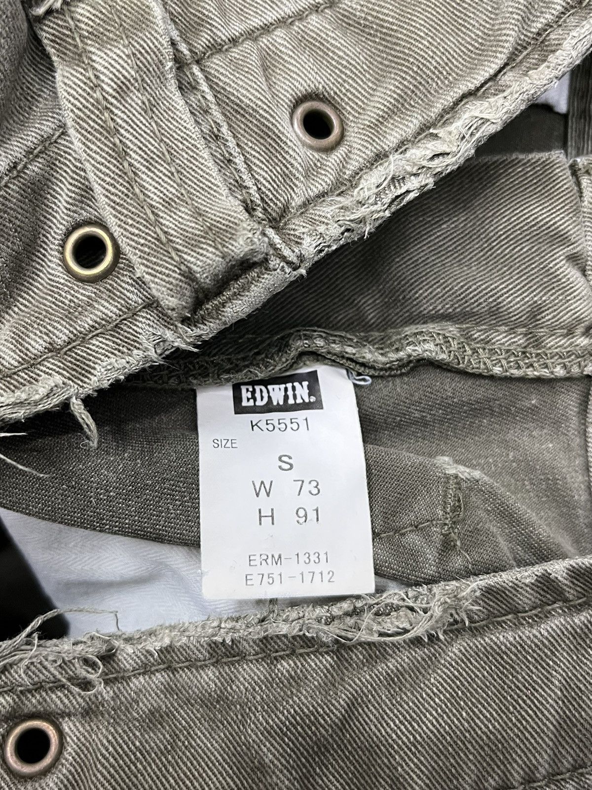 Edwin Vtg EDWIN 505 KHAKI Bush Pants Natural Distressed Flare💥 Size US 30 / EU 46 - 15 Thumbnail