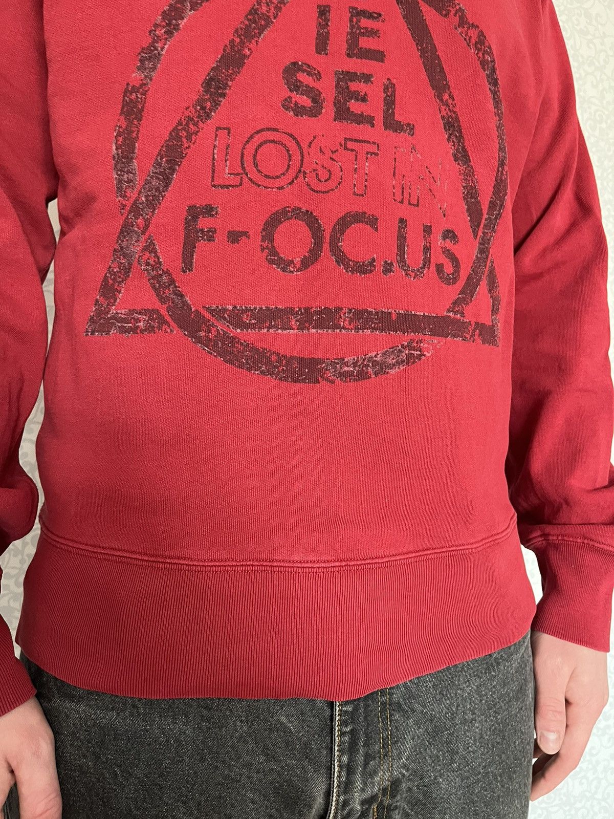 Designer × Diesel Diesel Lost In Focus Men Red Longsleeve Hoodie Size US L / EU 52-54 / 3 - 5 Thumbnail