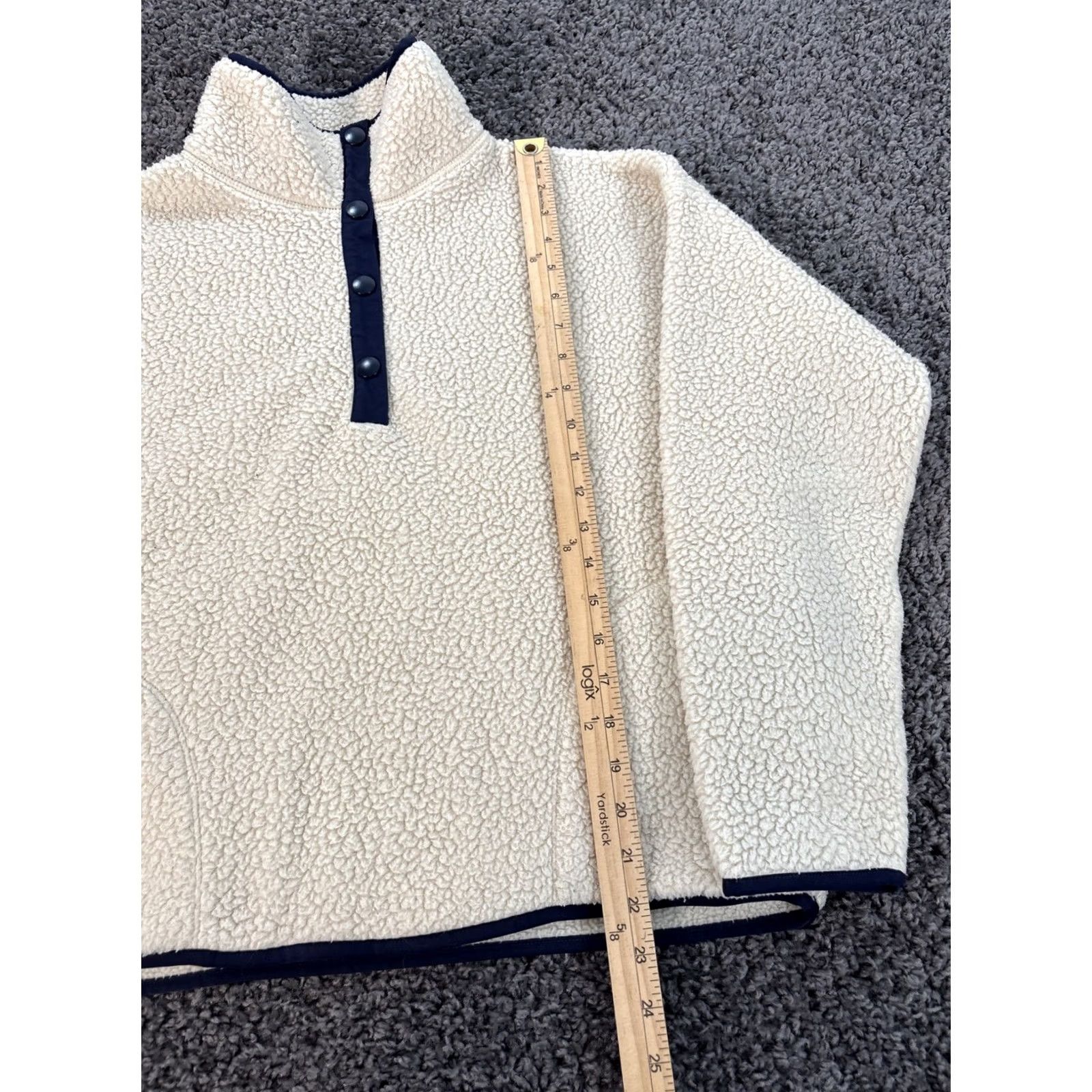 J.Crew J. Crew Nordic Sherpa Fleece Half Zip Pullover Mens M Ivory Deep Pile Jacket Size US M / EU 48-50 / 2 - 2 Thumbnail
