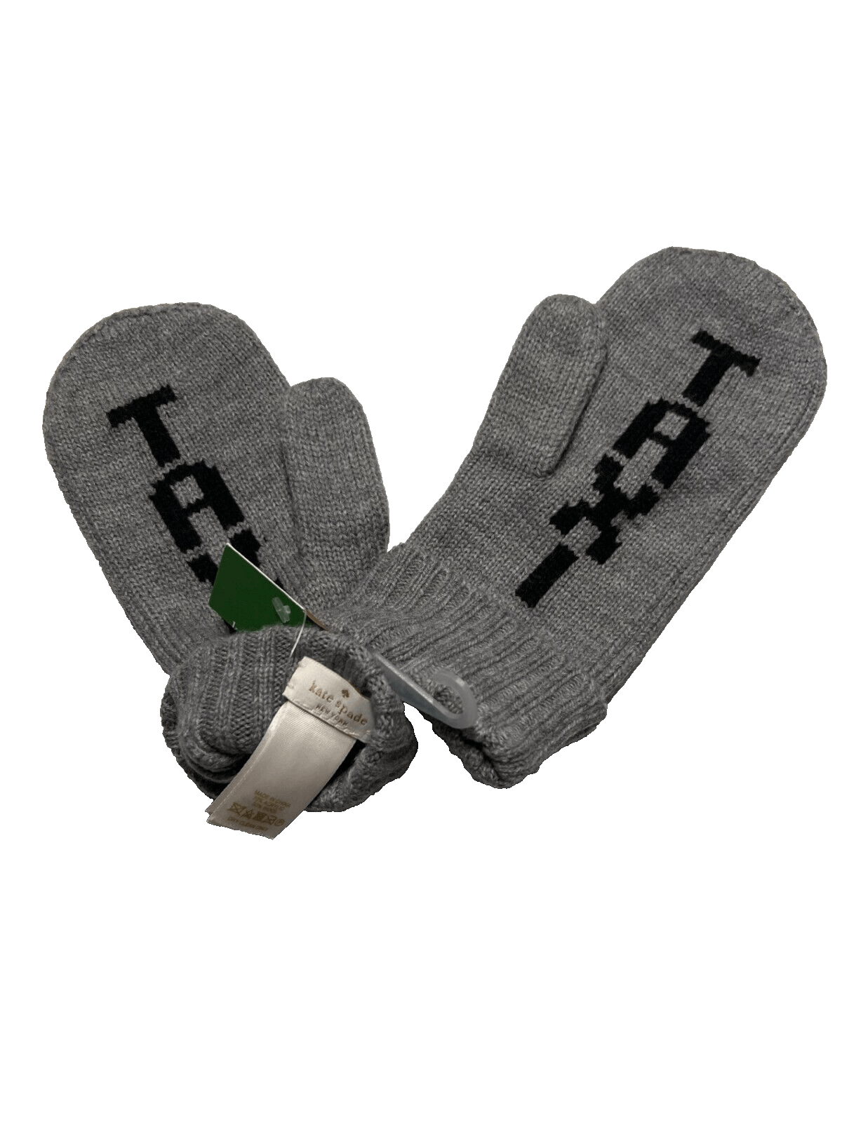 Kate Spade KATE SPADE New York TAXI Knit Mittens Grey One Size Size ONE SIZE - 3 Thumbnail
