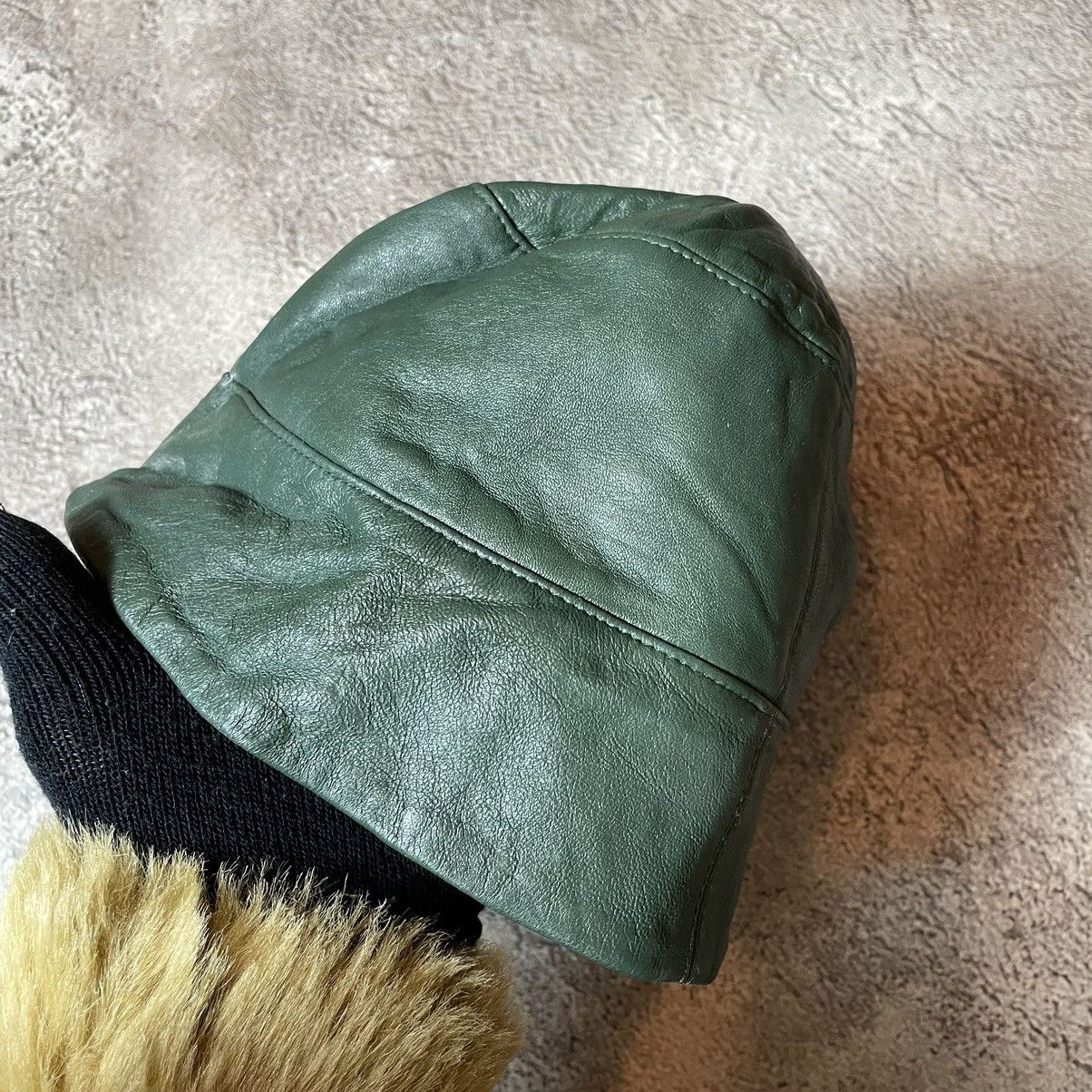 Vintage Vintage 90s Green Bucket Hat Mohair Lined Gorpcore Baggy OS Size ONE SIZE - 3 Thumbnail