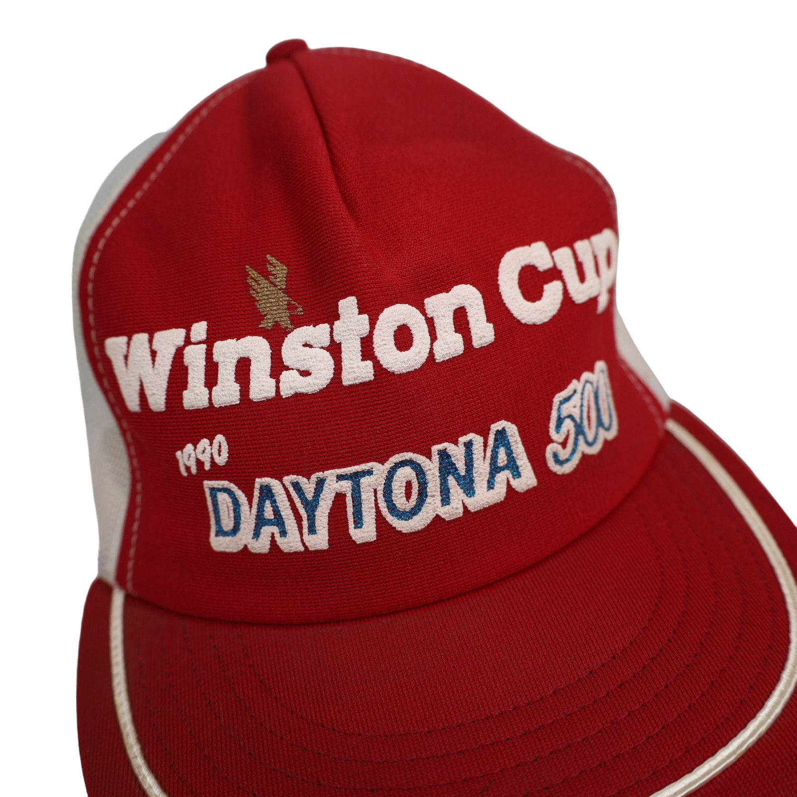 Vintage Vintage 1990 Winston Cup Dayton 500 Mesh Trucker Hat Size ONE SIZE - 3 Thumbnail