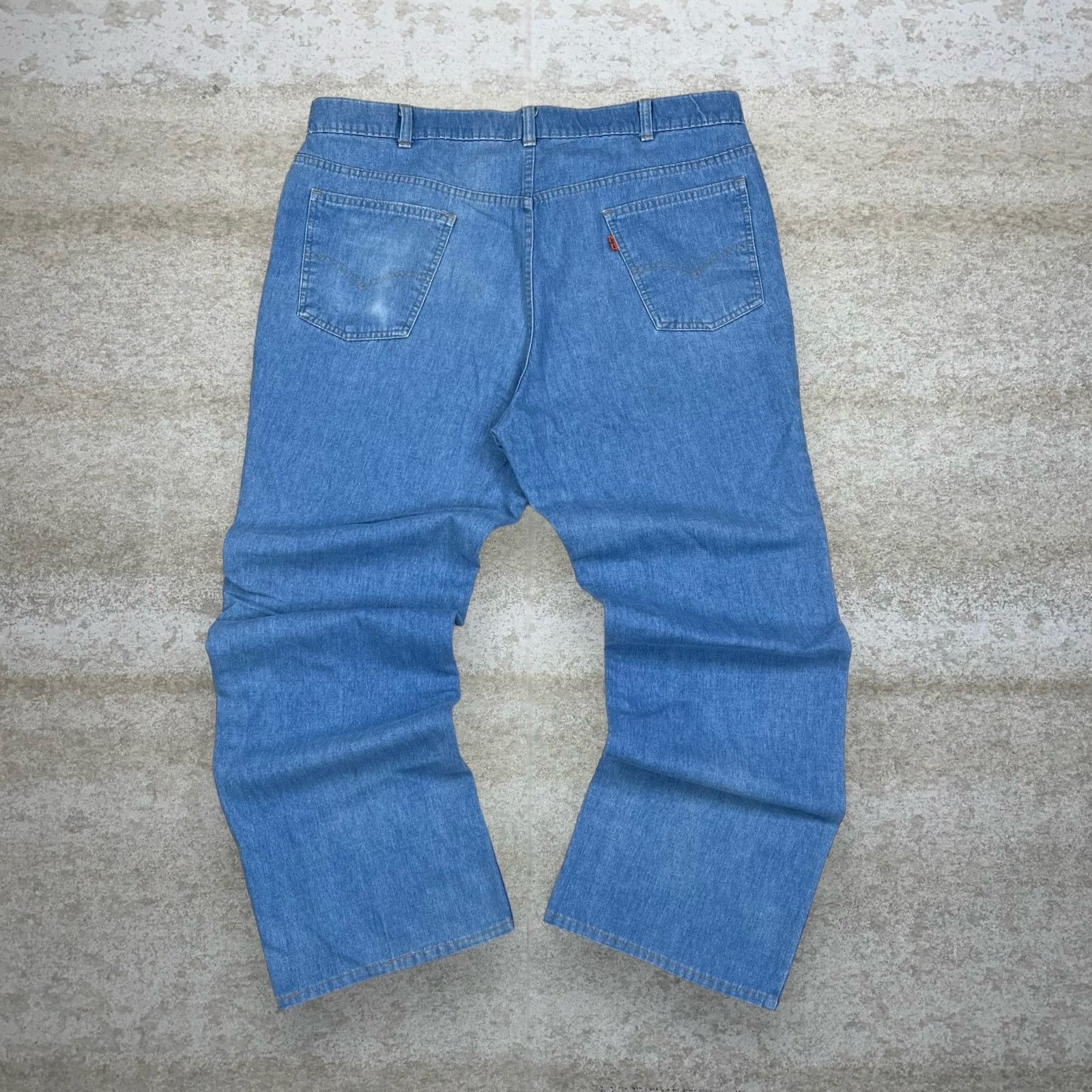 Image of Crazy Vintage 70's Levis Orange Tab Jeans Baggy Wide Leg in Blue, Men's (Size 38)