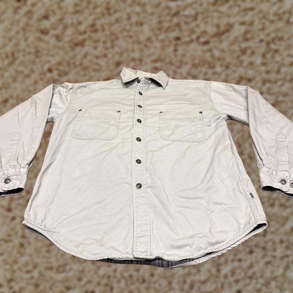 Vintage St. John's Bay Shirt Mens M Gray Twill Flannel Lined Button Up Workwear Size US M / EU 48-50 / 2 - 1 Thumbnail