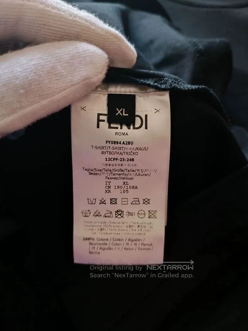 Fendi Fendi Men's FF Embroidered Black T. Size US XL / EU 56 / 4 - 7 Thumbnail