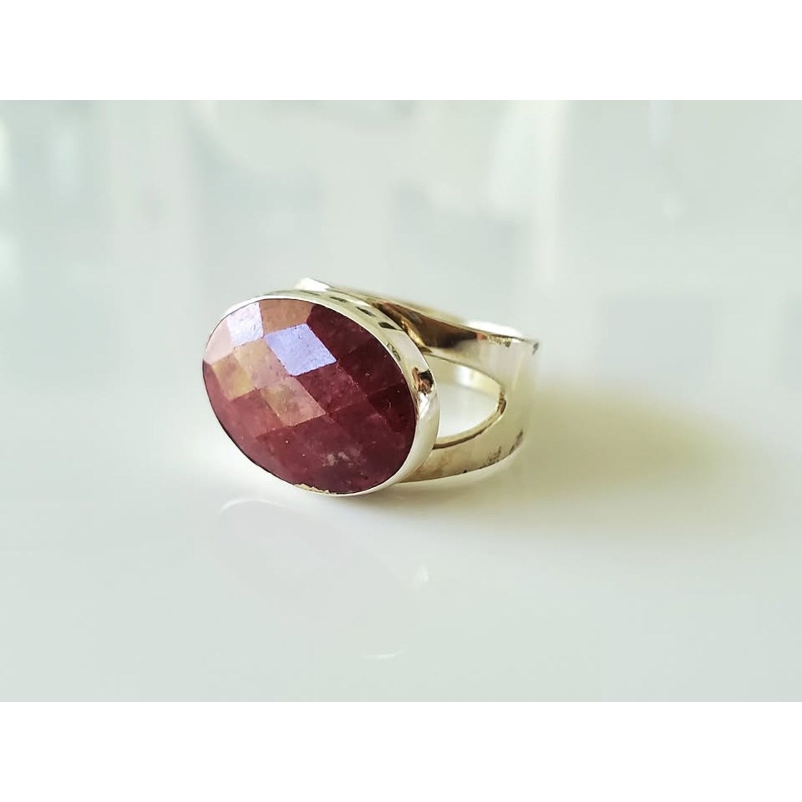 Other Sterling Silver East West Ruby Ring Size ONE SIZE - 2 Thumbnail