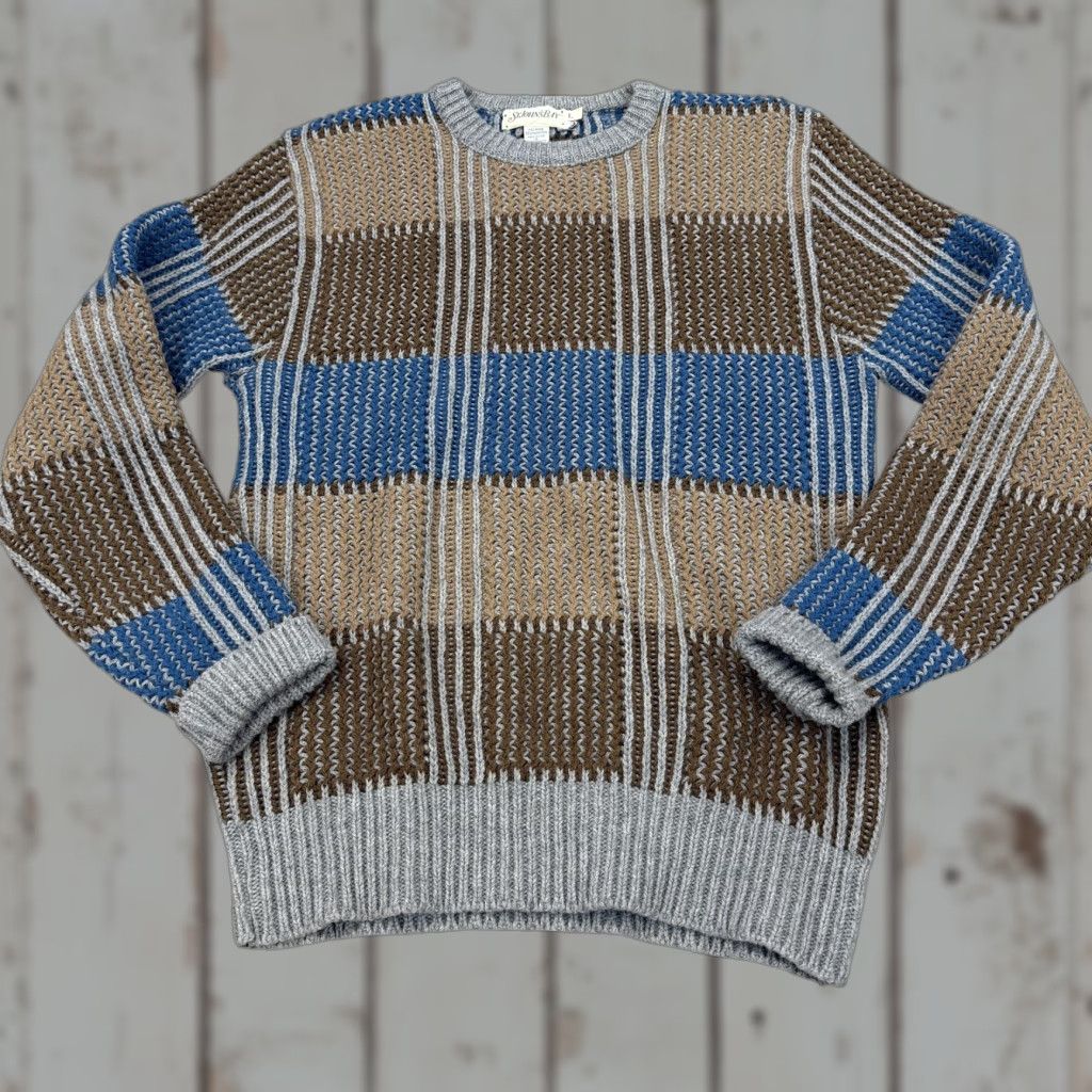 Vintage VINTAGE St. Johns Bay Sweater Mens Large Blue Brown Wool Striped Made USA 90s Size US L / EU 52-54 / 3 - 1 Thumbnail