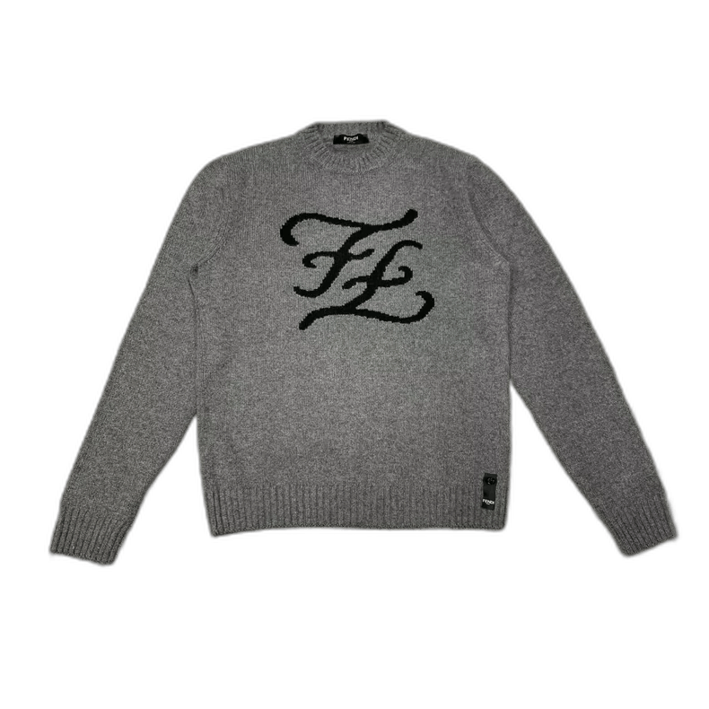 Fendi Fendi Gray Logo Knit Sweater Size 48 Size US L / EU 52-54 / 3 - 1 Thumbnail