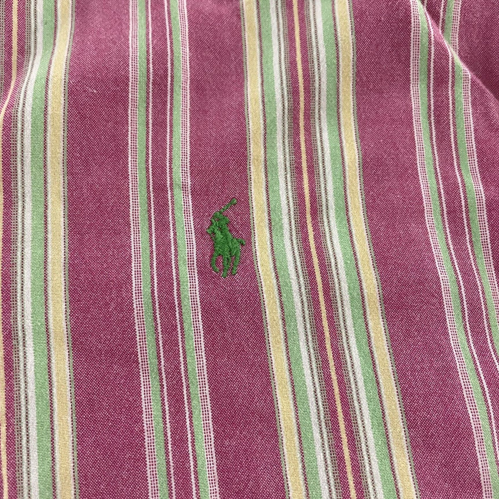 Polo Ralph Lauren VTG Polo Ralph Lauren Blake Striped Long Sleeve Button-Up Shirt Men's XL Pink Size US XL / EU 56 / 4 - 2 Thumbnail