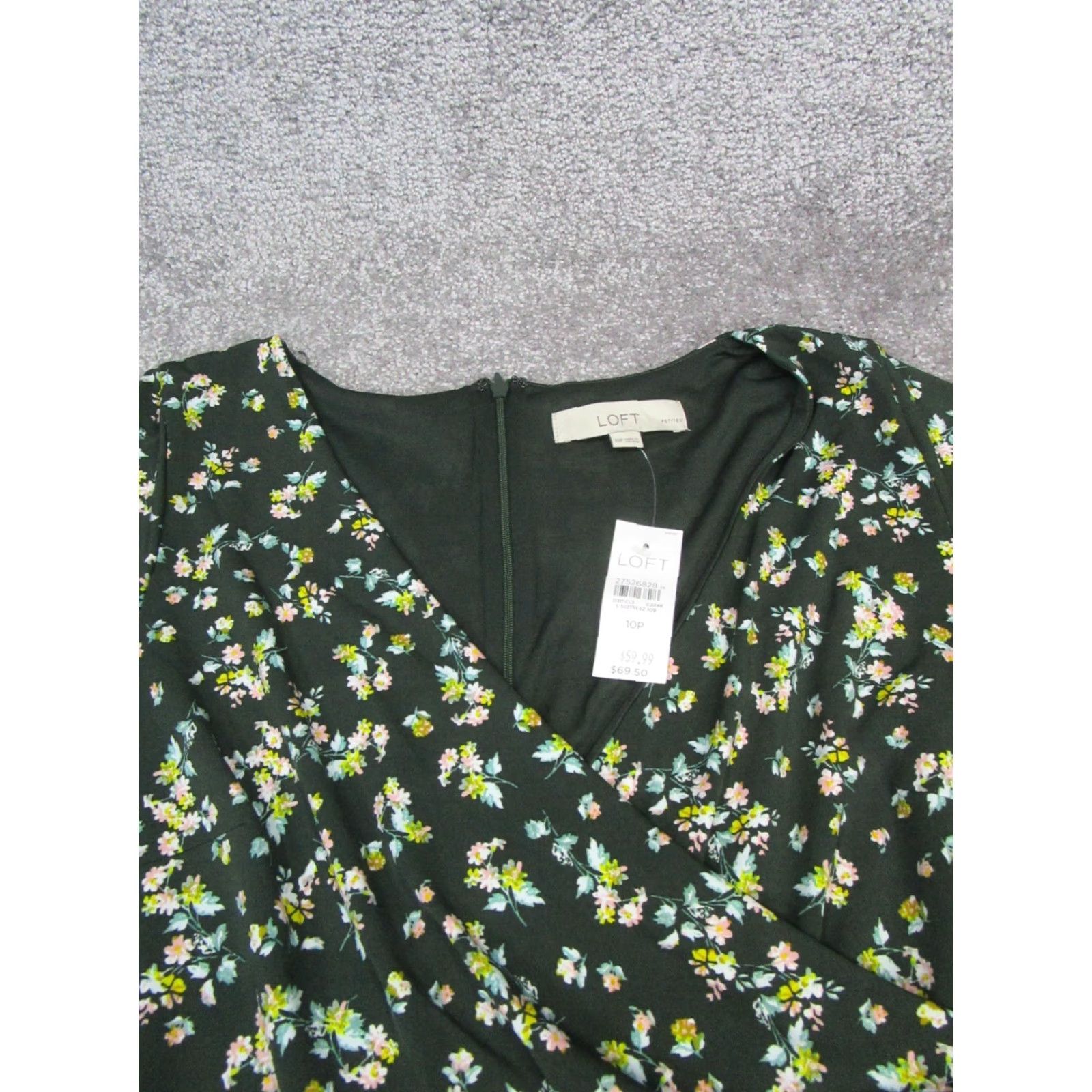 Loft VINTAGE Loft Women's Dress Sleeveless Summer Petite Green Floral A-Line Blouson 10 Small Womens Size L / US 10 / IT 46 - 2 Thumbnail