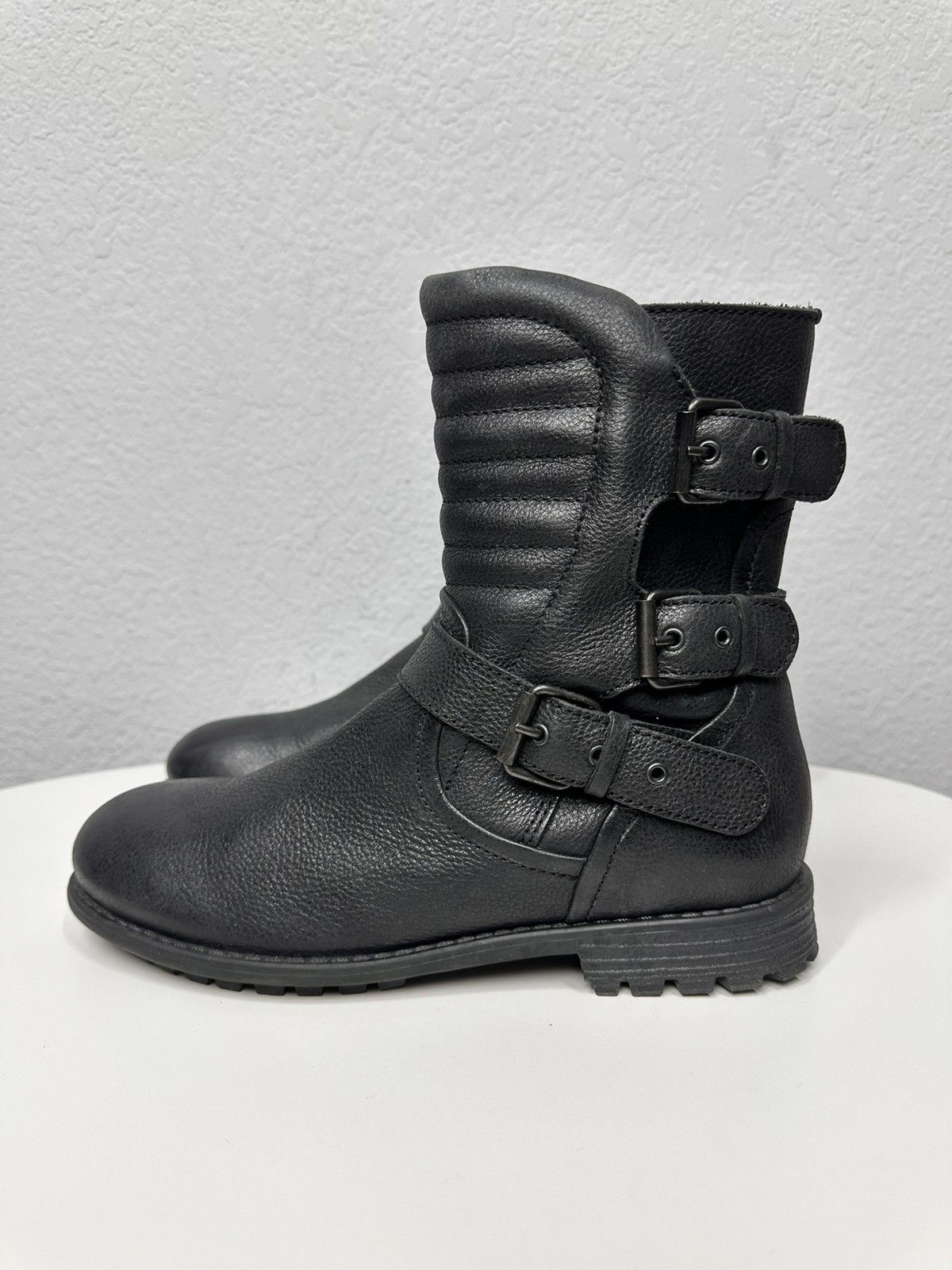 Vintage Leather Hight Boots Racing Daytona Style Guidi Y2K