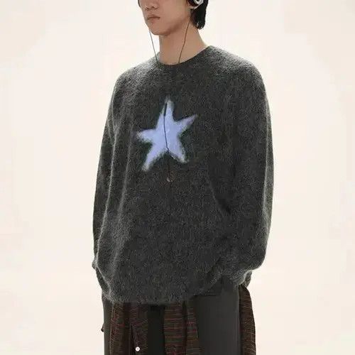 Aran Isles Knitwear Y2k Clothes Men Oversized Star Sweater Black Size US M / EU 48-50 / 2 - 2 Thumbnail
