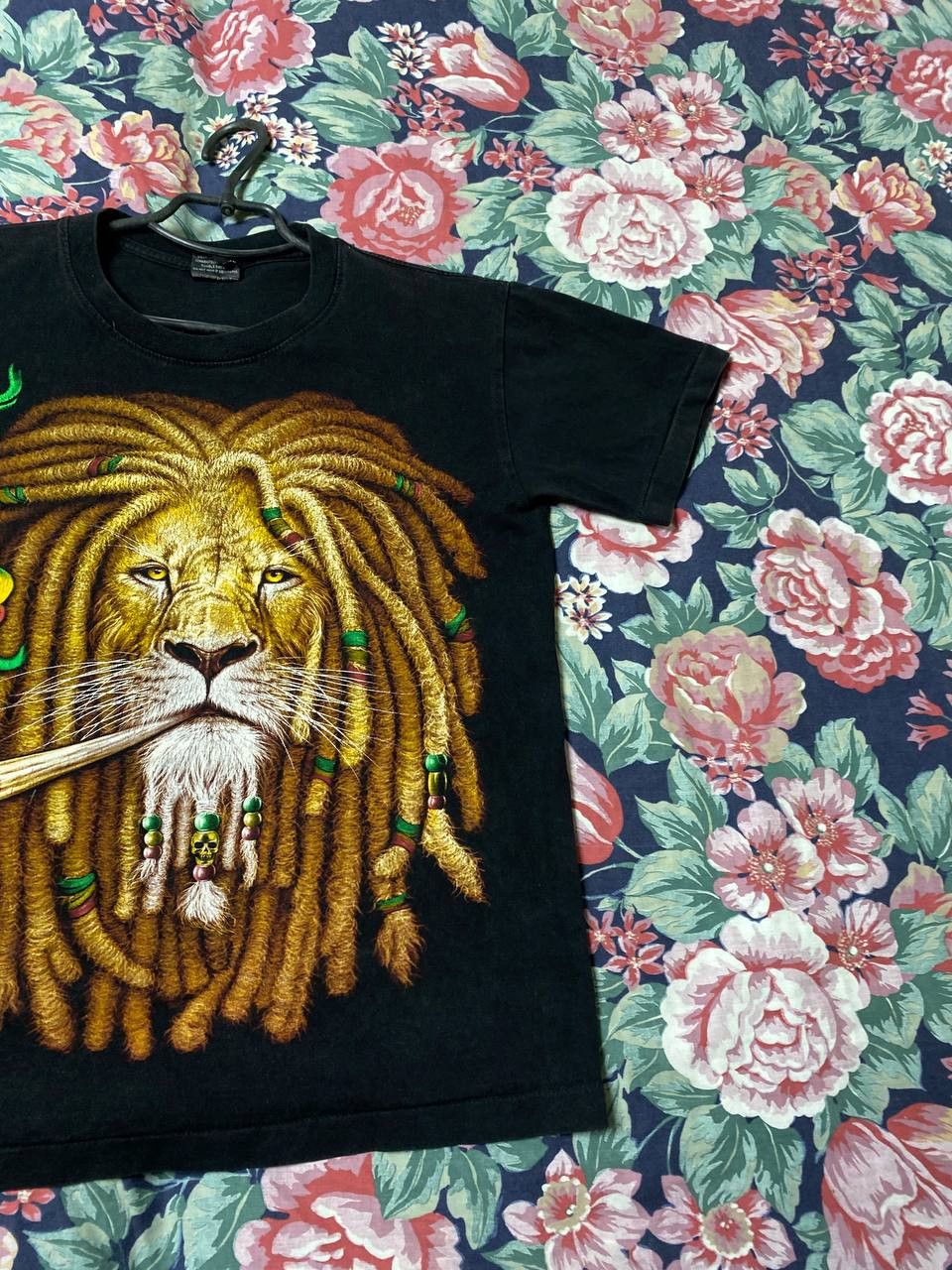 Rap Tees × Vintage Vintage lion Bob Marley Rastafarian t shirt black Size US M / EU 48-50 / 2 - 10 Thumbnail